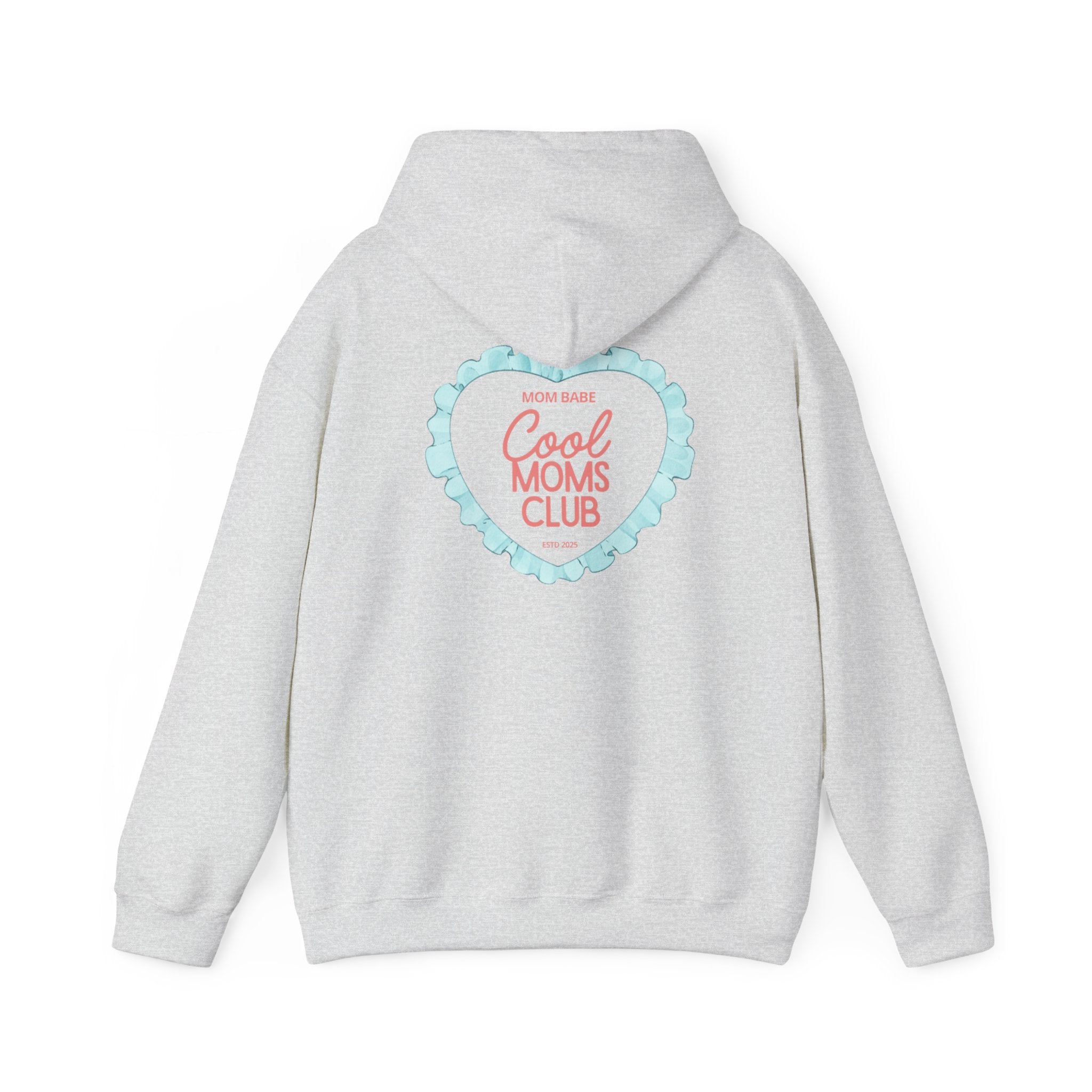 Mom Babe Cool Moms Club - Ruffled Heart Graphic Hoodie