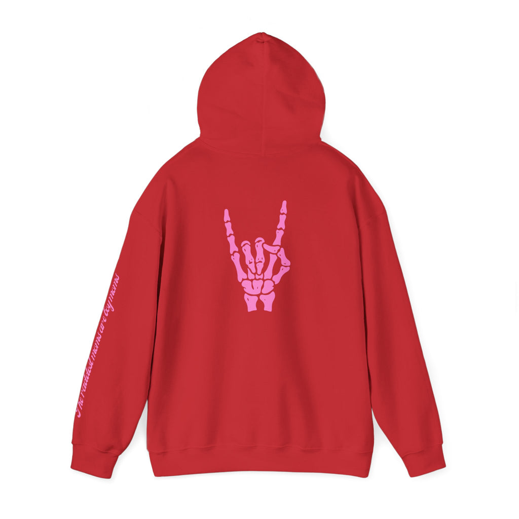 The Raddest Moms Are Boy Moms - Skeletal Rock Hand Graphic Hoodie