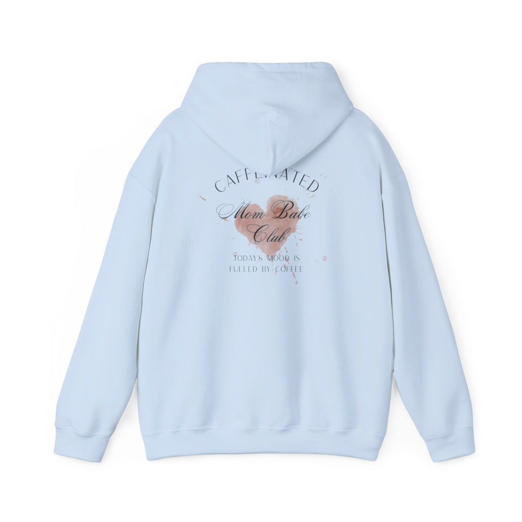 Caffeinated Mom Babe Club - Heart Spill Graphic Hoodie