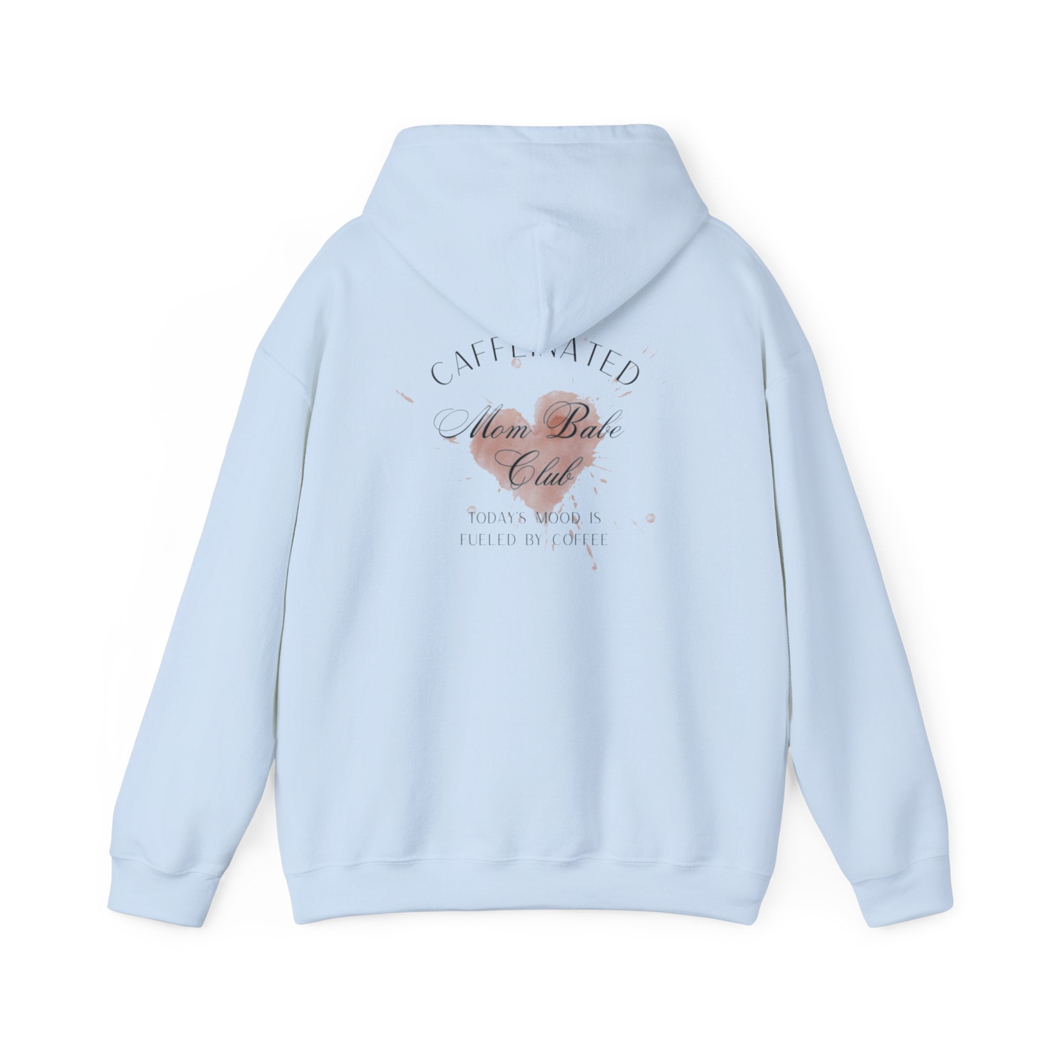 Caffeinated Mom Babe Club - Heart Spill Graphic Hoodie