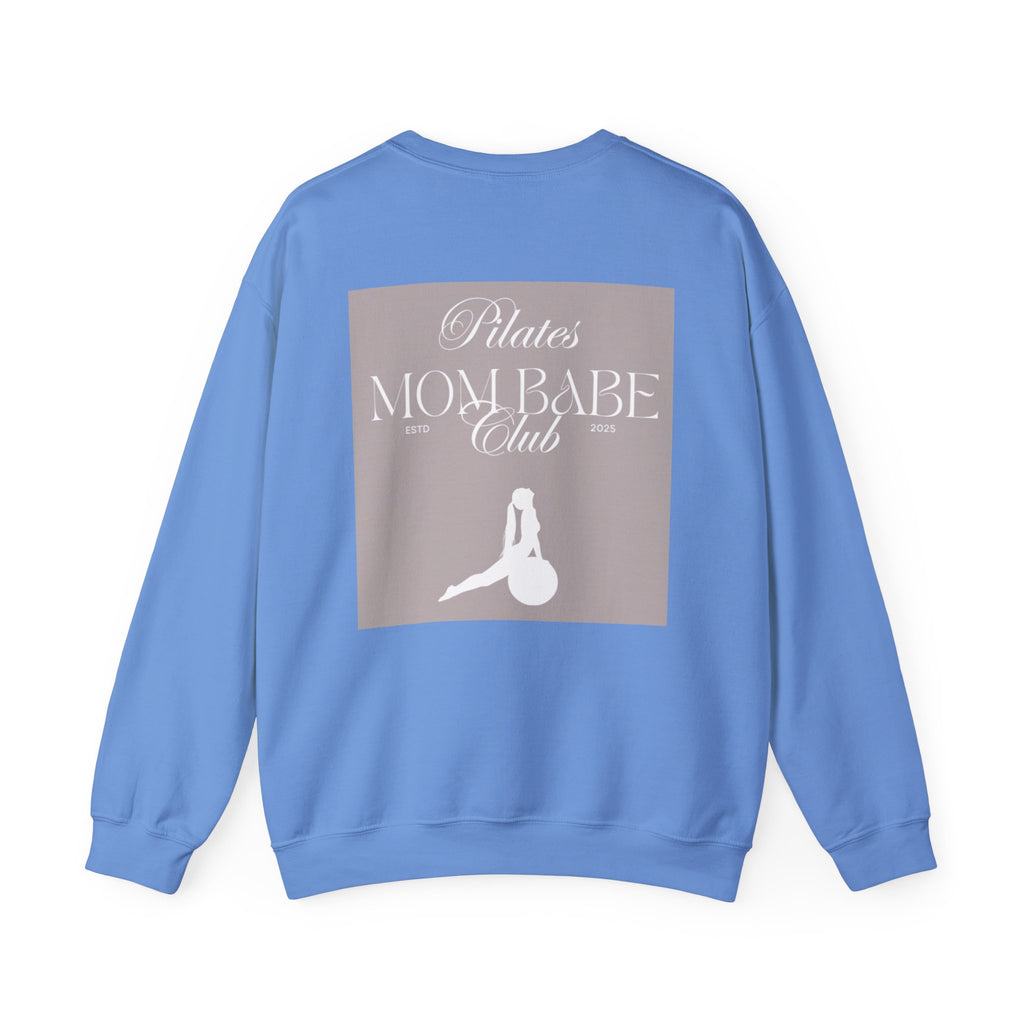Pilates Mom Babe Club — Workout Graphic Sweatshirt (White Print)