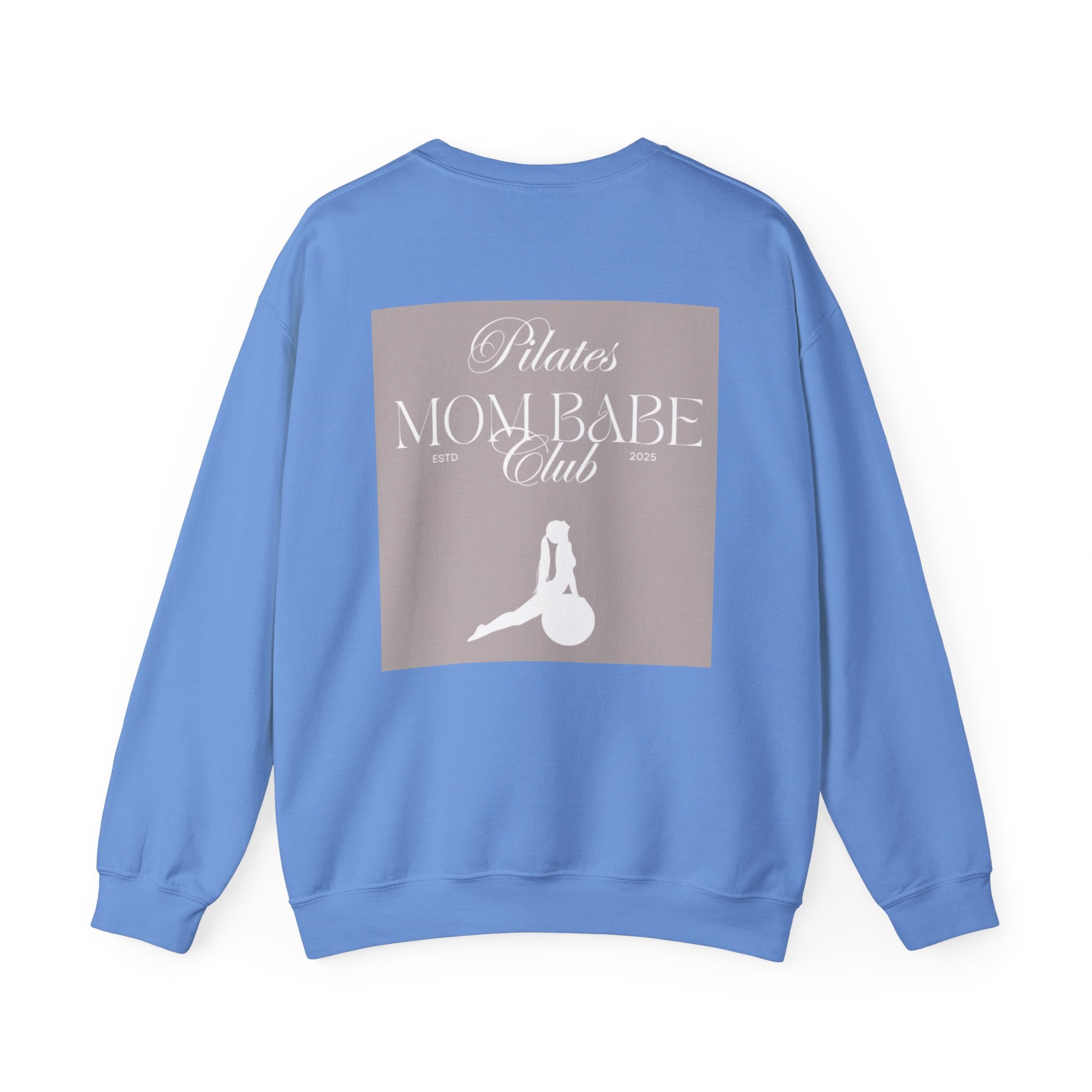Pilates Mom Babe Club — Workout Graphic Sweatshirt (White Print)