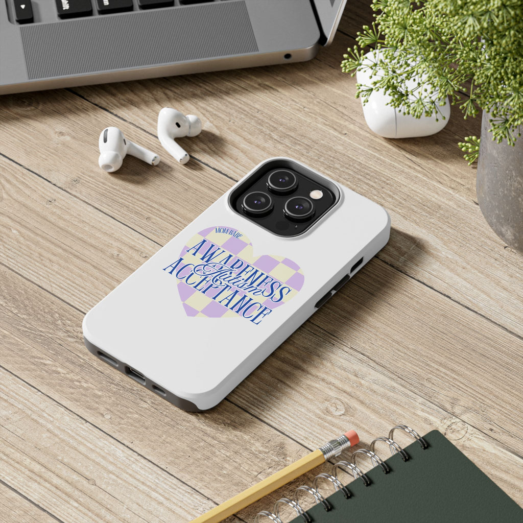 Autism Awareness and Acceptance — Checkered Heart Phone Case