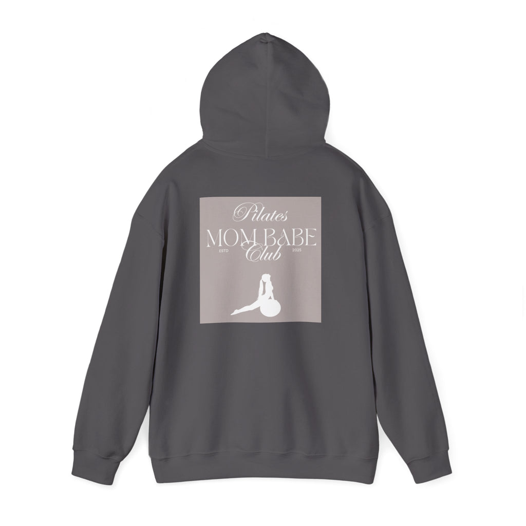 Pilates Mom Babe Club — Workout Graphic Hoodie (White Print)