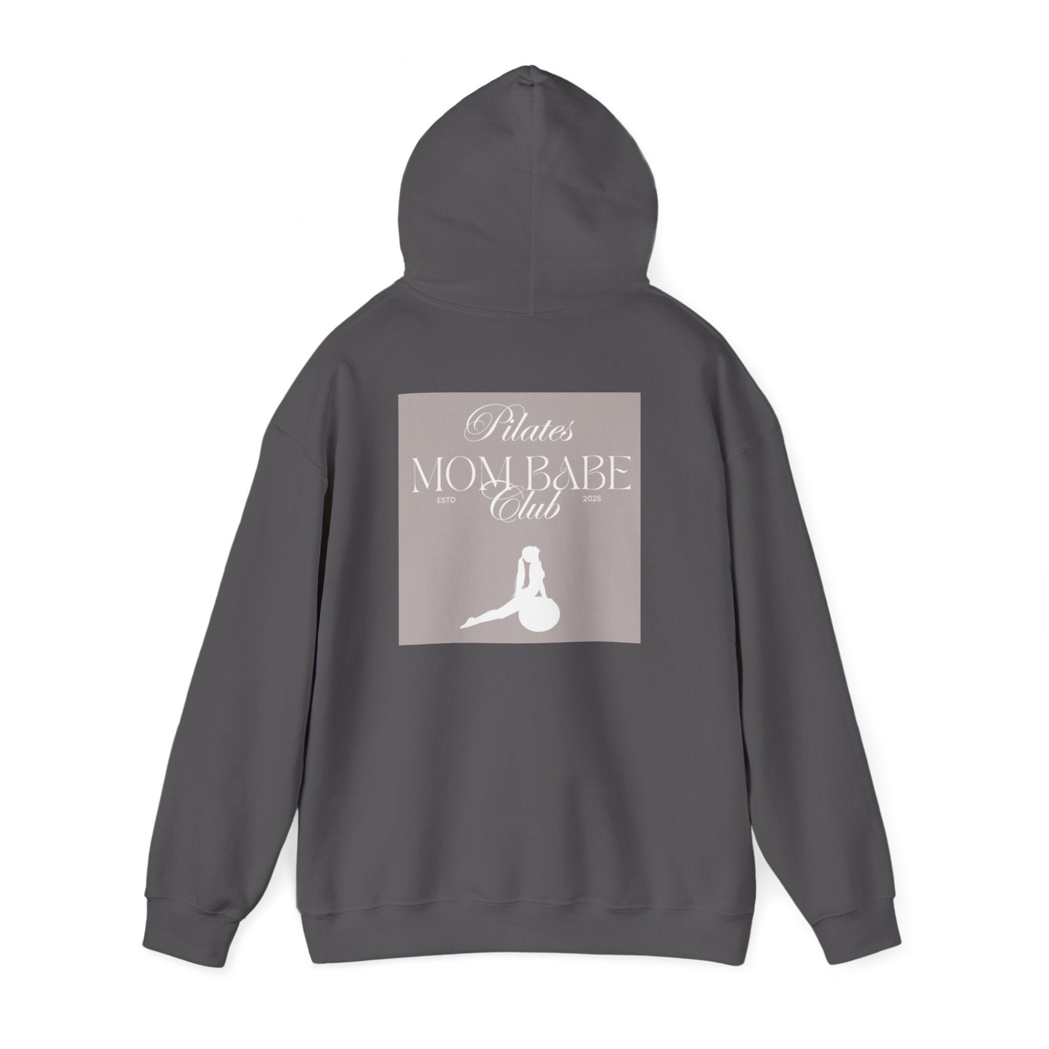 Pilates Mom Babe Club — Workout Graphic Hoodie (White Print)