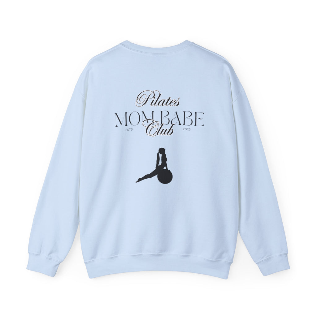 Pilates Mom Babe Club — Workout Graphic Sweatshirt (Black Print)