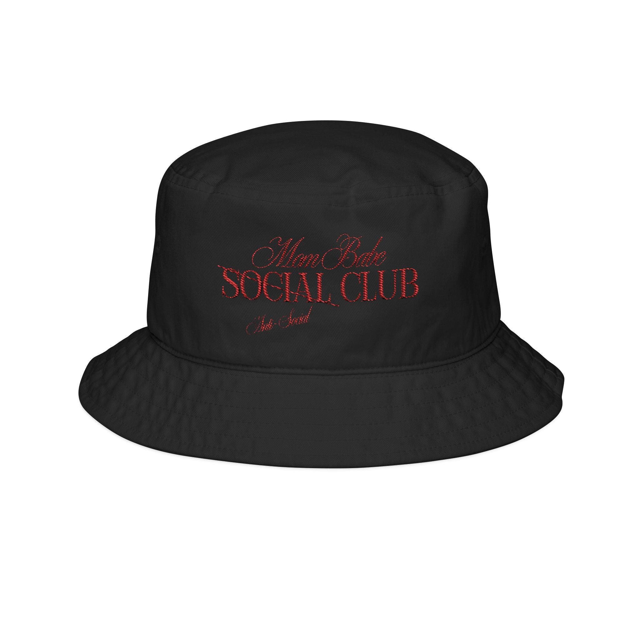Mom Babe Anti-Social Club Bucket Hat - Red Embroidery