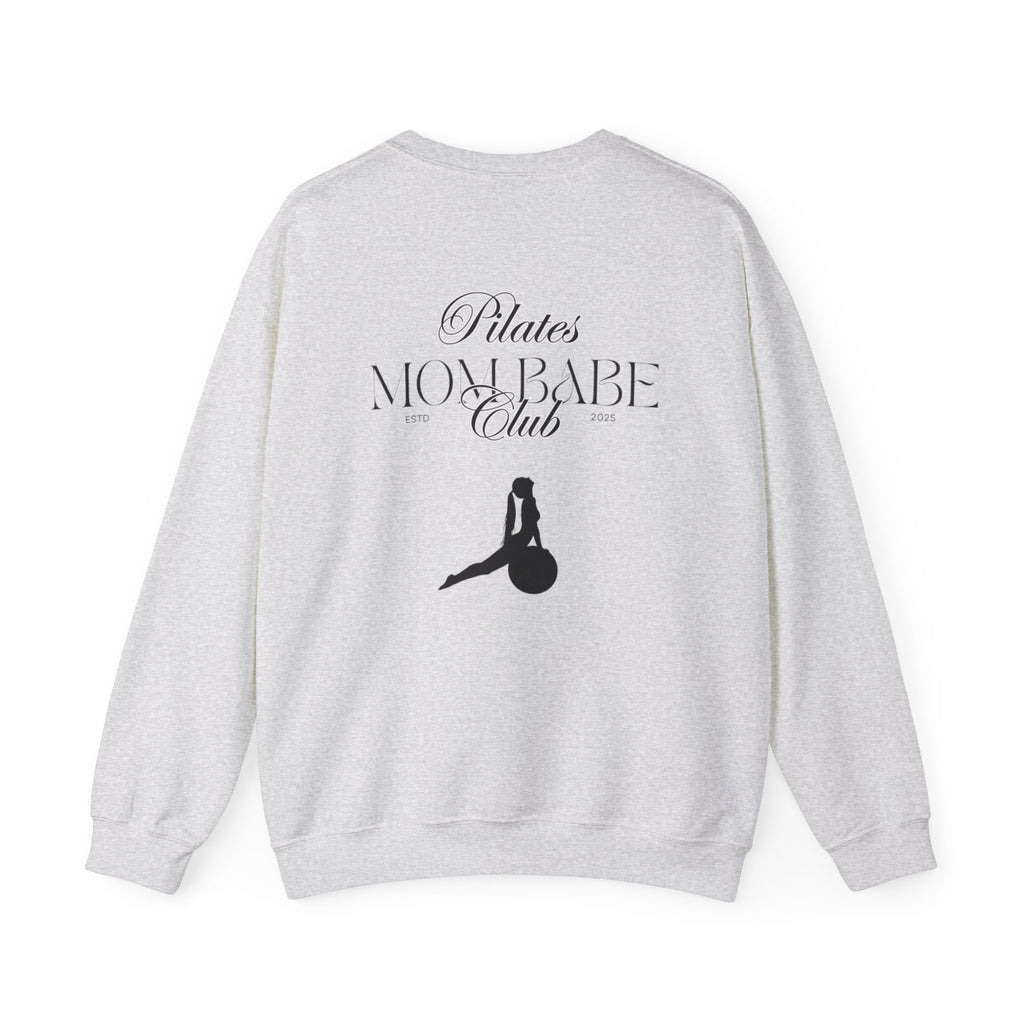 Pilates Mom Babe Club — Workout Graphic Sweatshirt (Black Print)