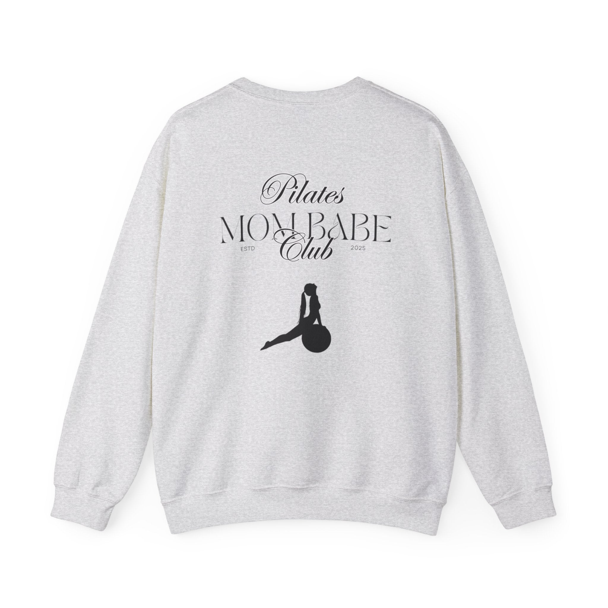 Pilates Mom Babe Club — Workout Graphic Sweatshirt (Black Print)