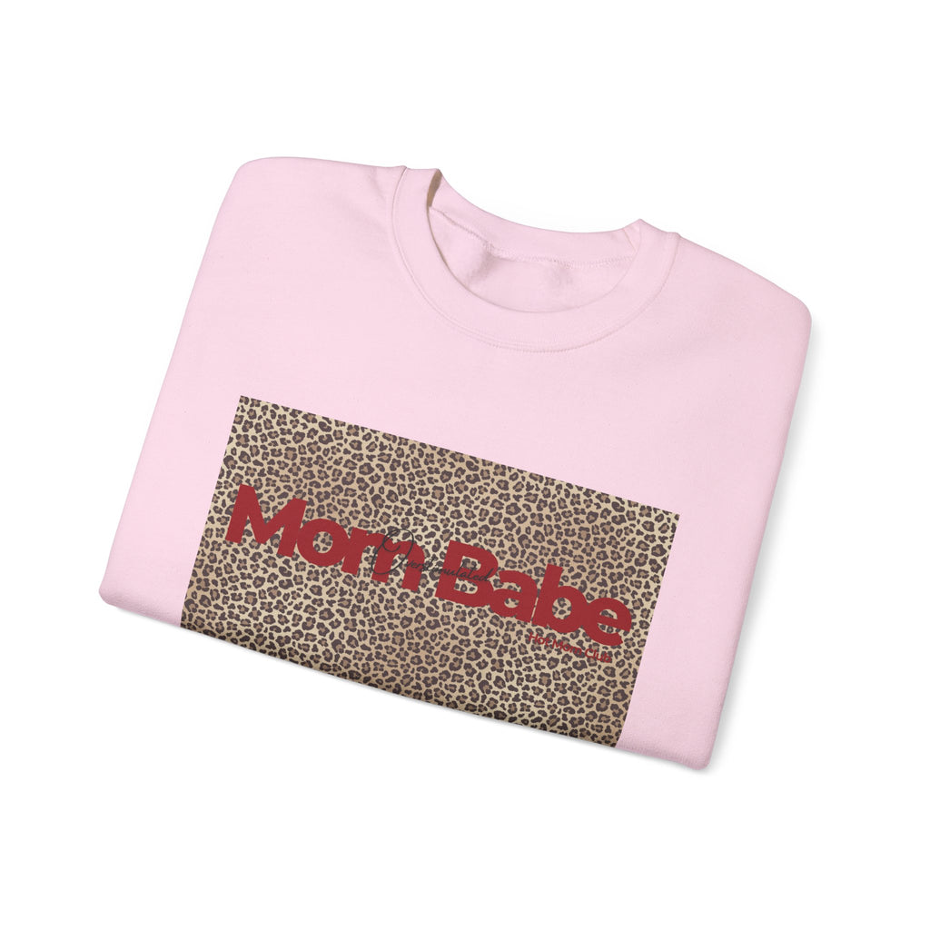 Overstimulated Mom Babe — Leopard Graphic Sweatshirt