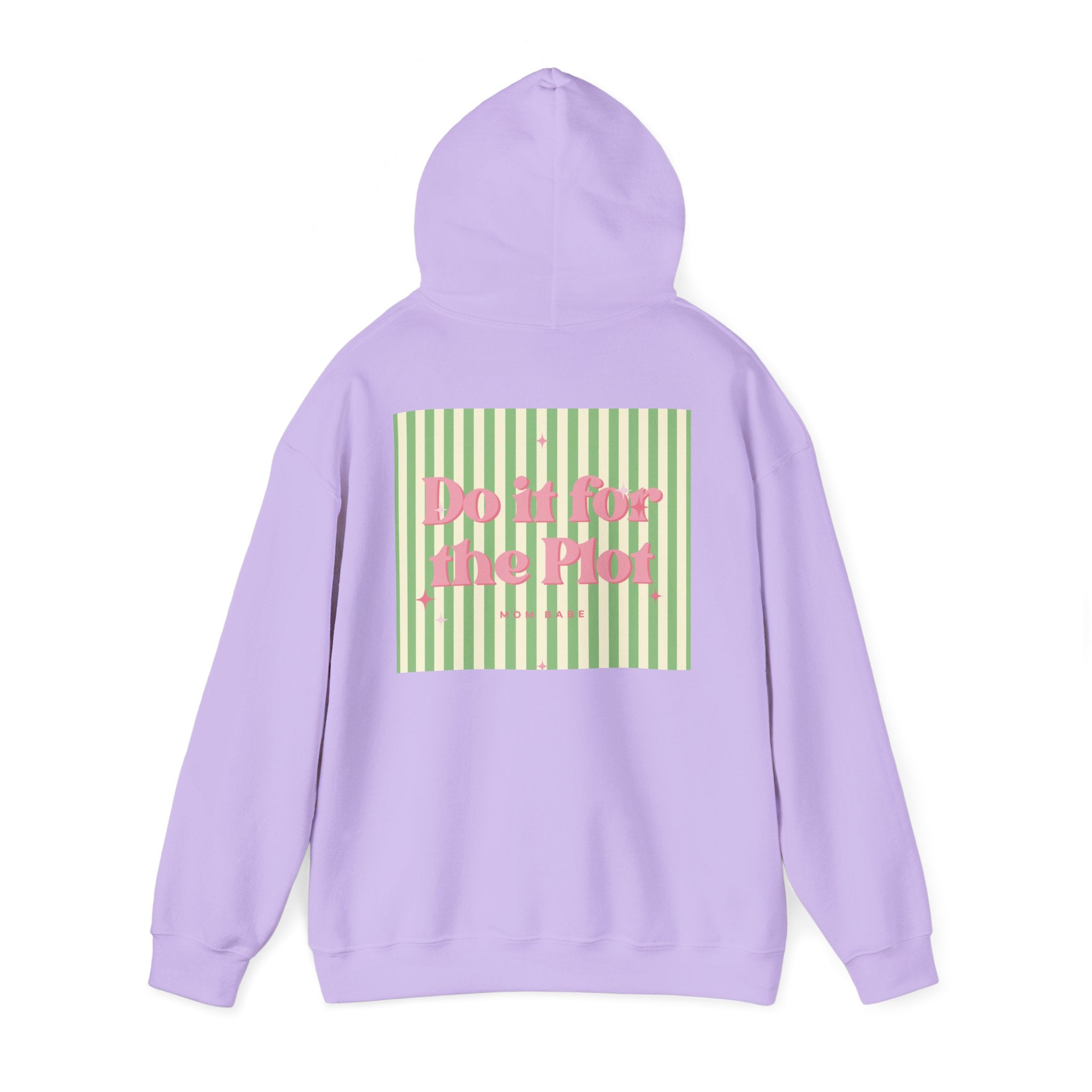 Do It For The Plot Mom Babe - Striped Graphic Hoodie