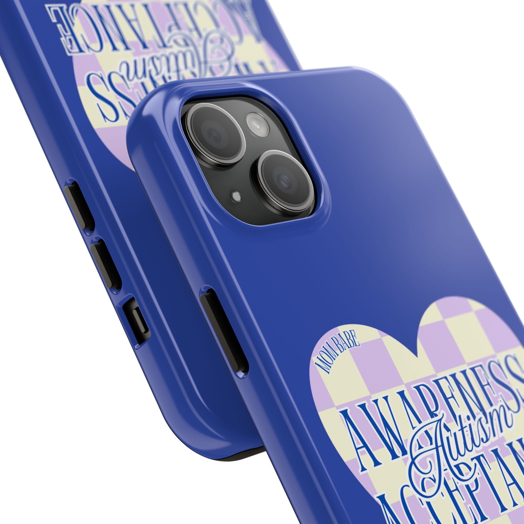 Autism Awareness and Acceptance — Checkered Heart Phone Case