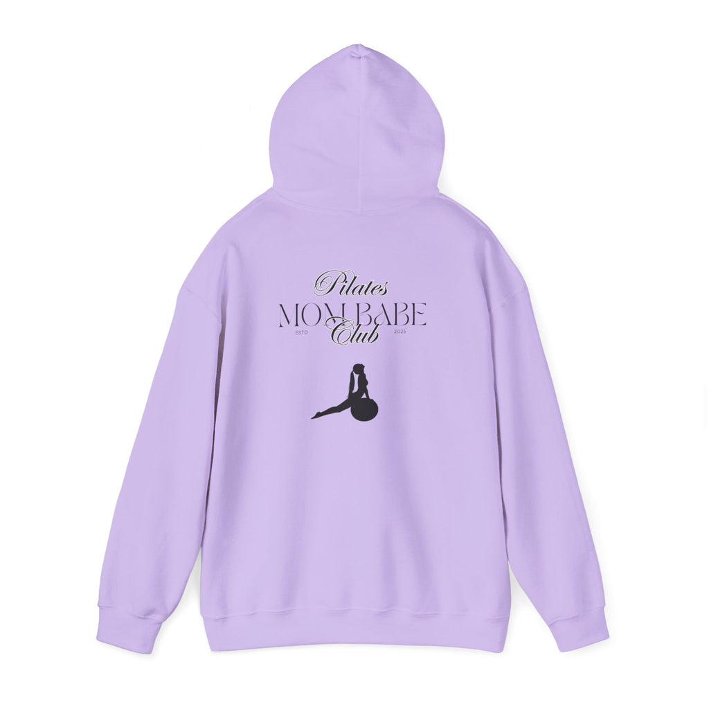 Pilates Mom Babe Club — Workout Graphic Hoodie (Black Print)