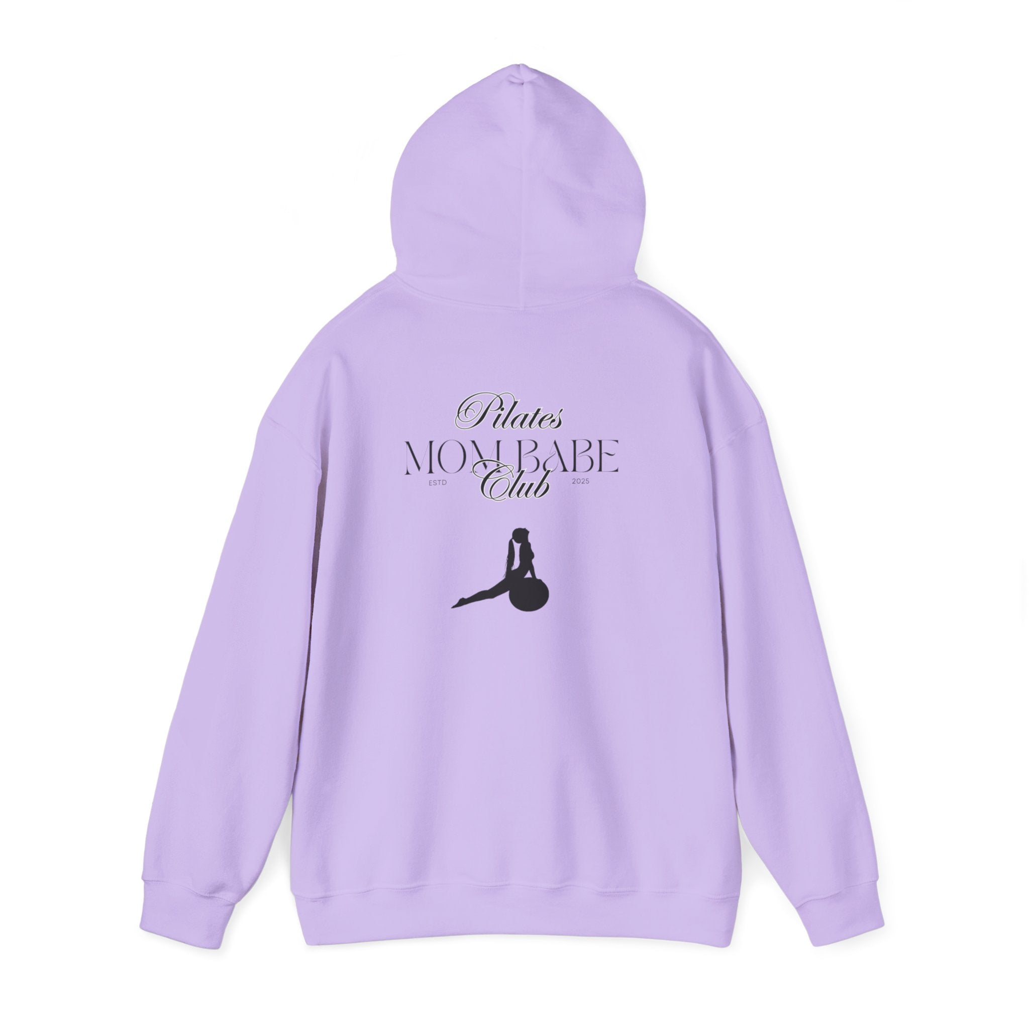 Pilates Mom Babe Club — Workout Graphic Hoodie (Black Print)