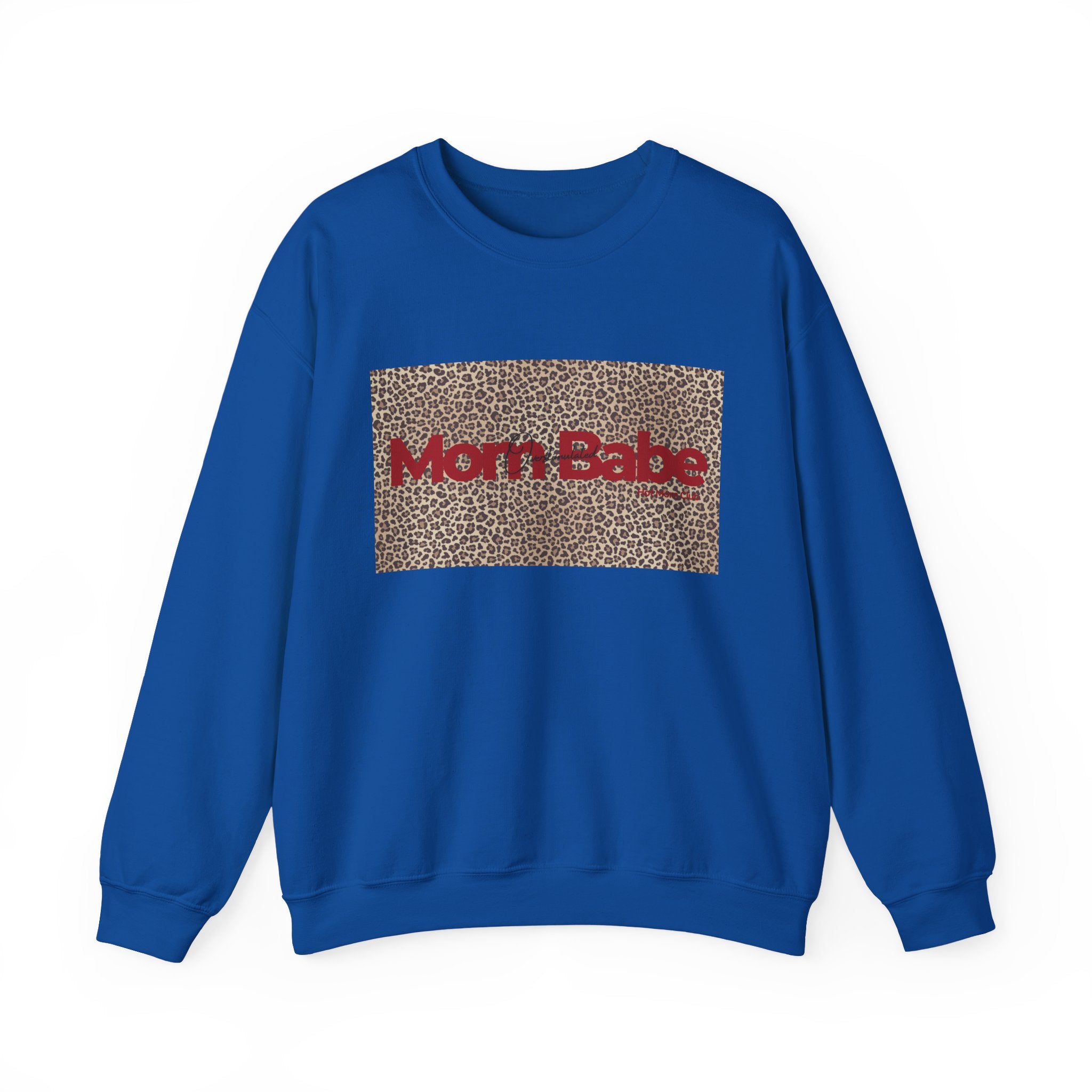 Overstimulated Mom Babe — Leopard Graphic Sweatshirt