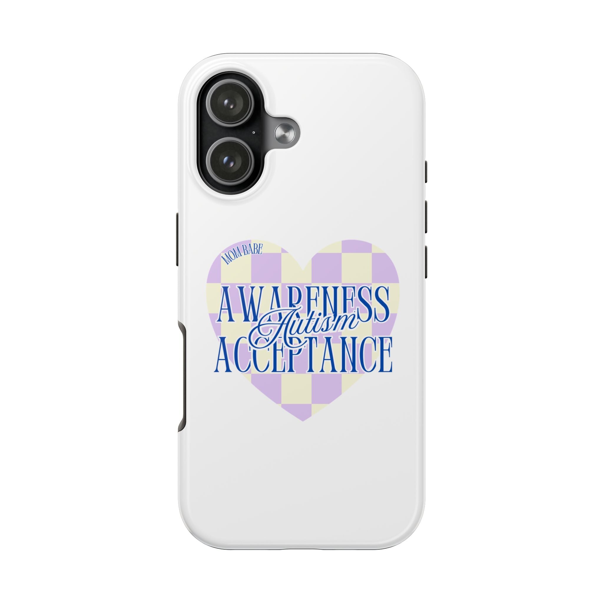 Autism Awareness and Acceptance — Checkered Heart Phone Case