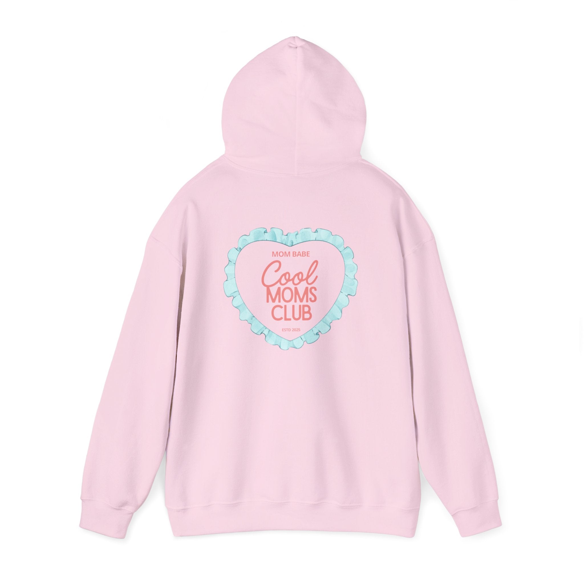 Mom Babe Cool Moms Club - Ruffled Heart Graphic Hoodie