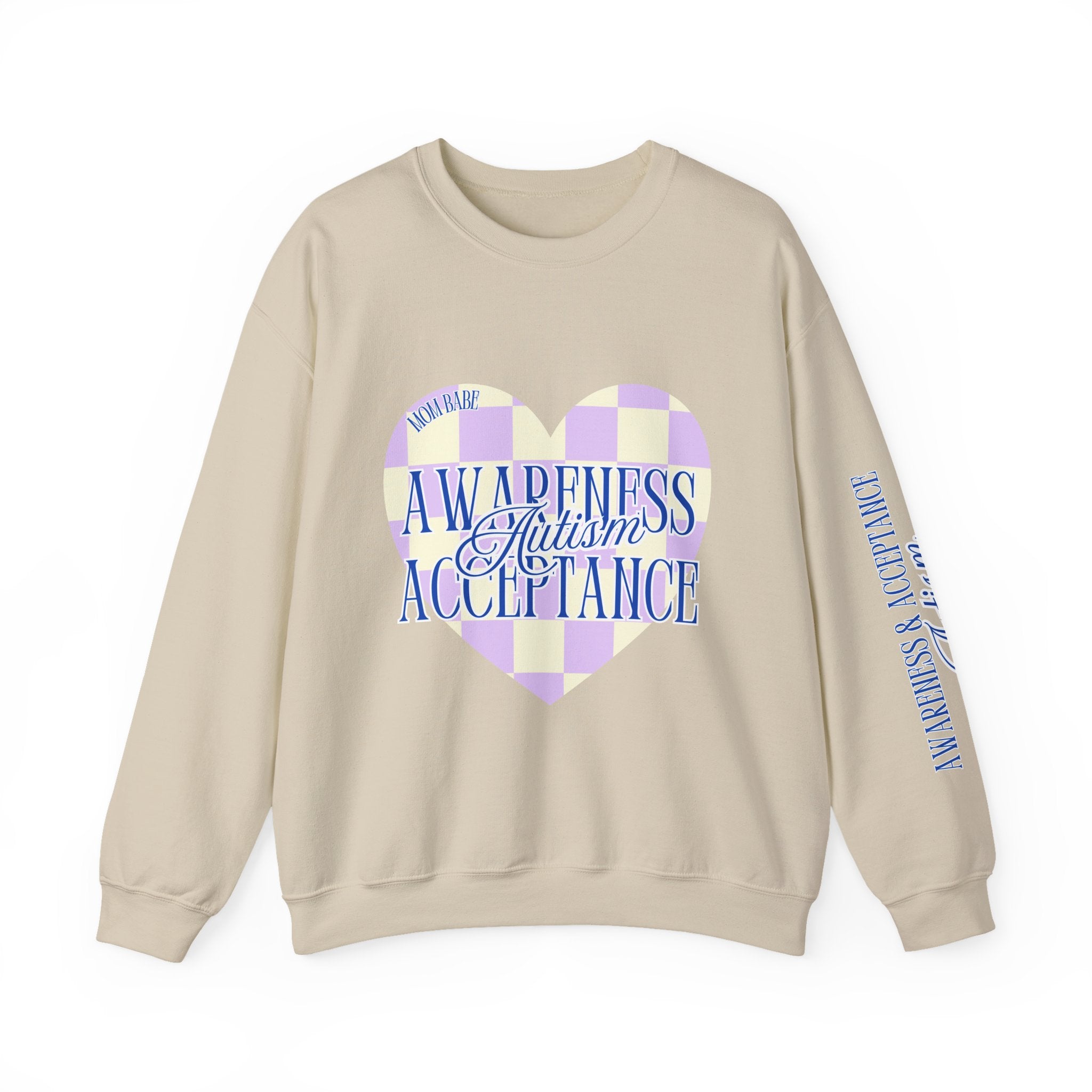 Autism Awareness and Acceptance — Checkered Heart Sweatshirt