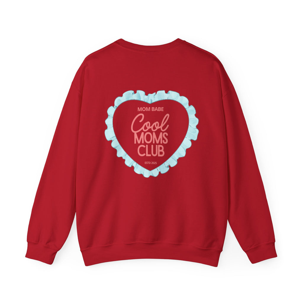 Mom Babe Cool Moms Club - Ruffled Heart Graphic Sweatshirt