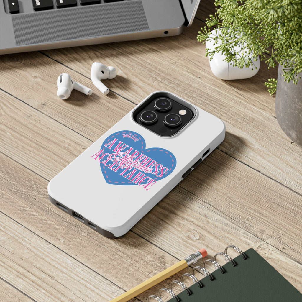 Autism Awareness and Acceptance — Stitched Heart Phone Case