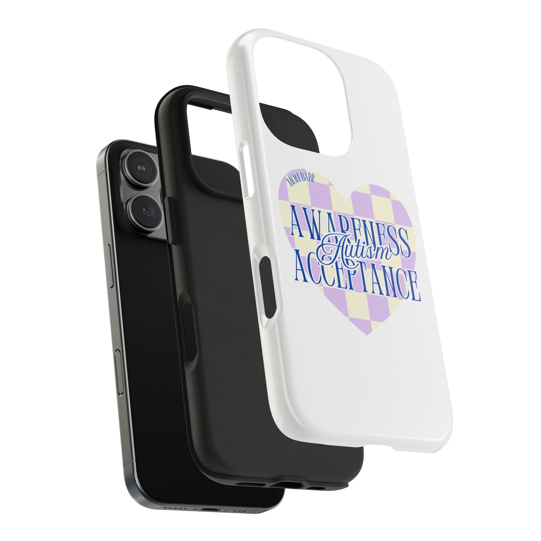 Autism Awareness and Acceptance — Checkered Heart Phone Case