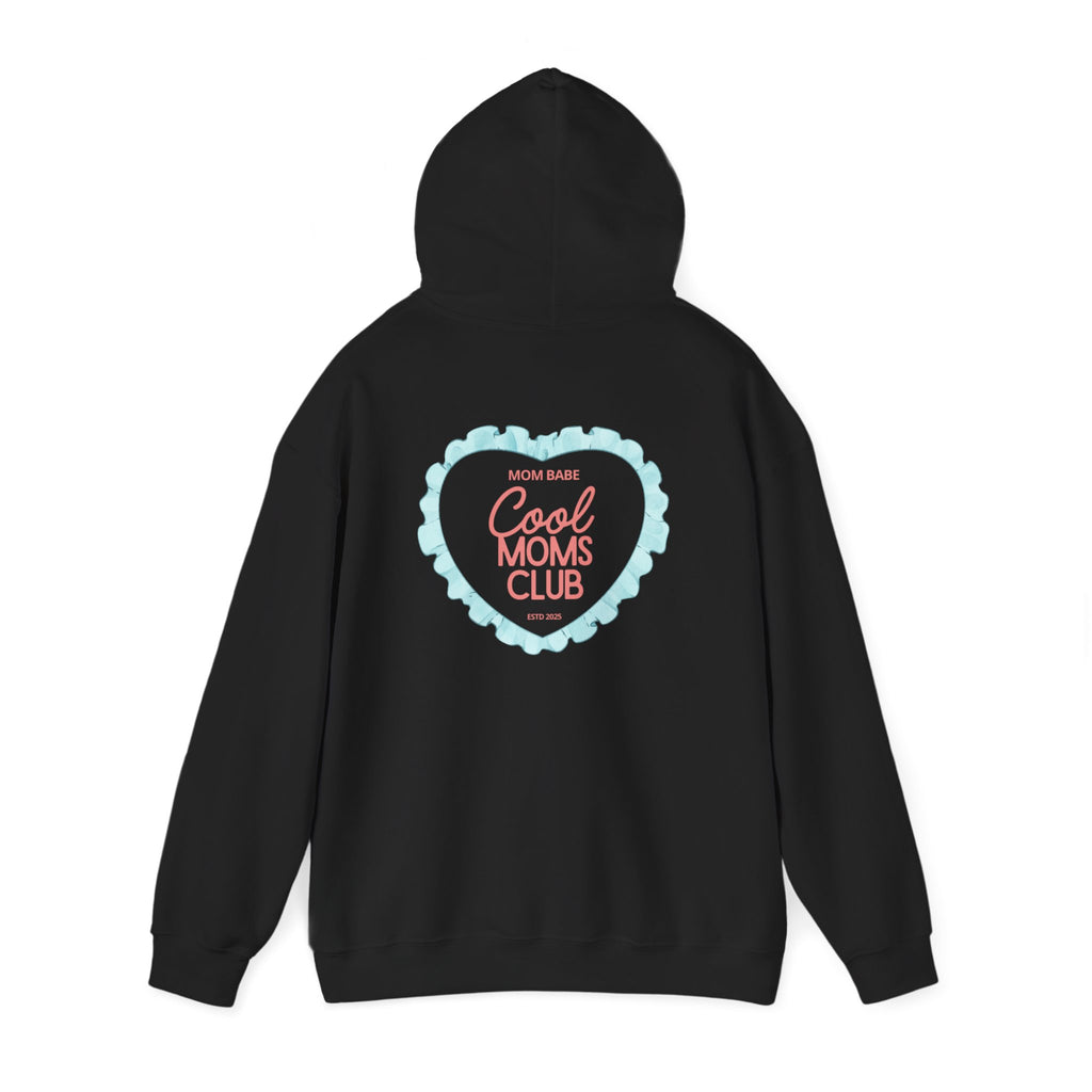 Mom Babe Cool Moms Club - Ruffled Heart Graphic Hoodie