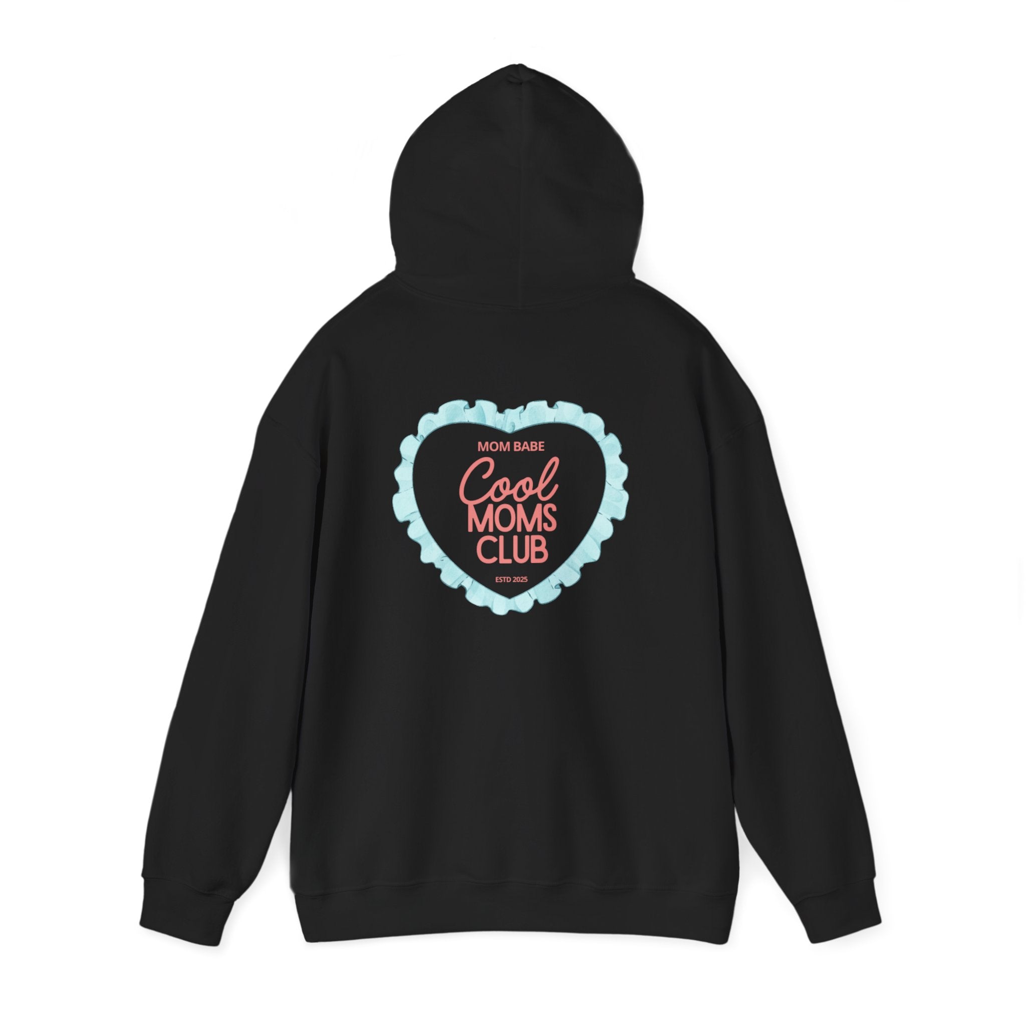 Mom Babe Cool Moms Club - Ruffled Heart Graphic Hoodie