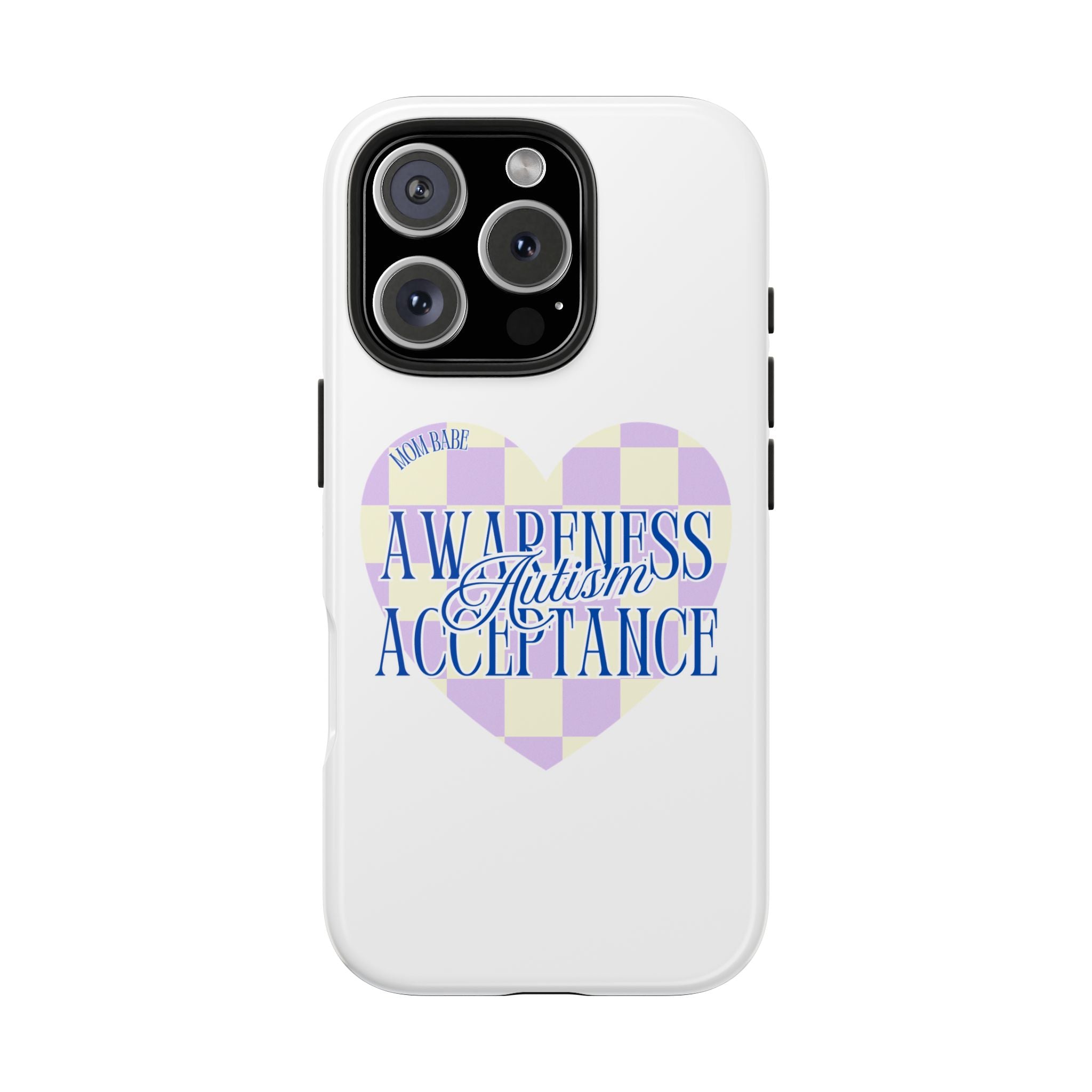 Autism Awareness and Acceptance — Checkered Heart Phone Case