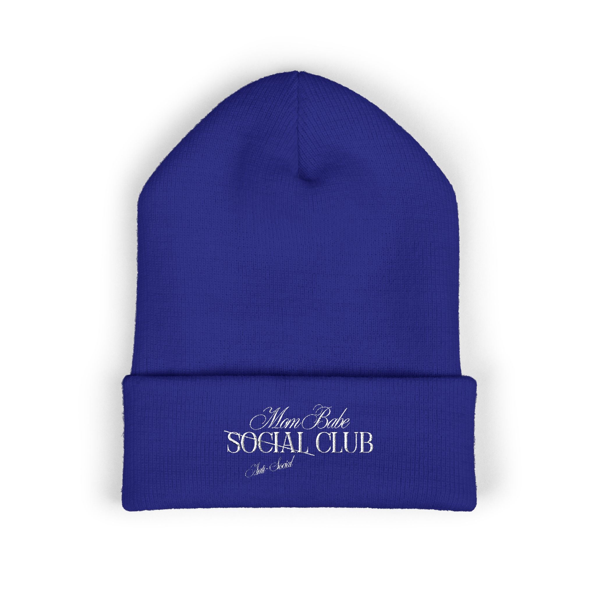 Mom Babe Anti-Social Club Beanie - White Embroidery