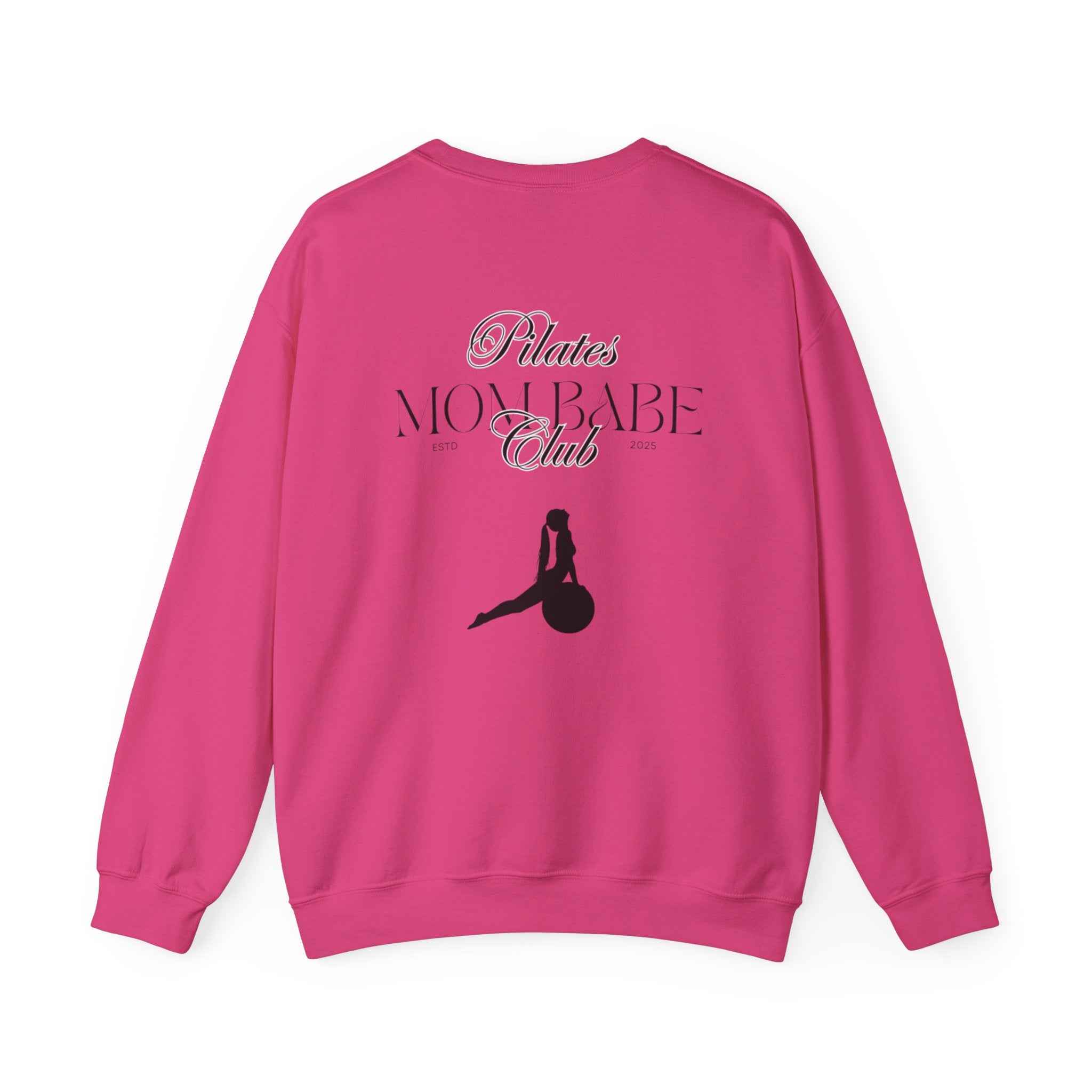 Pilates Mom Babe Club — Workout Graphic Sweatshirt (Black Print)