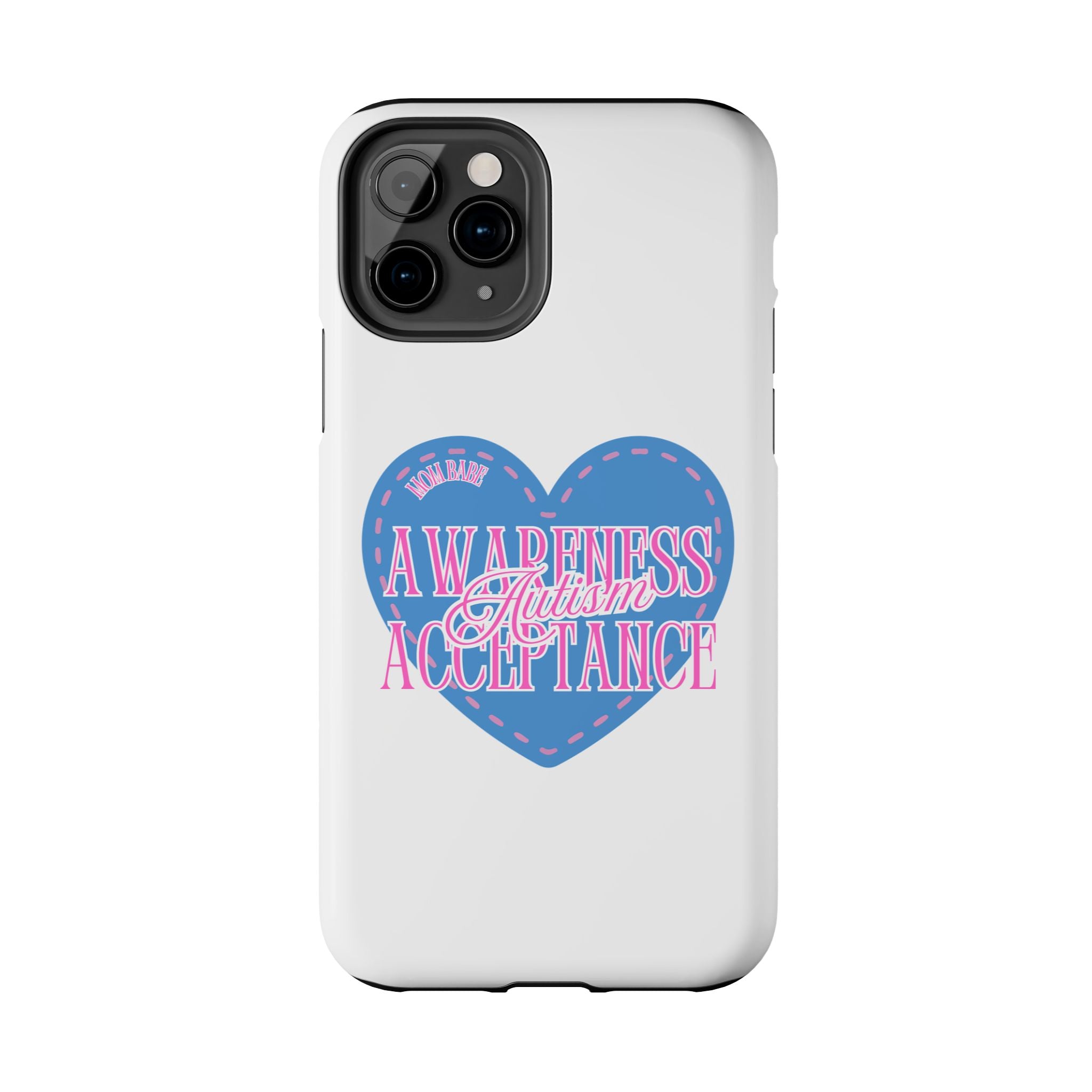 Autism Awareness and Acceptance — Stitched Heart Phone Case
