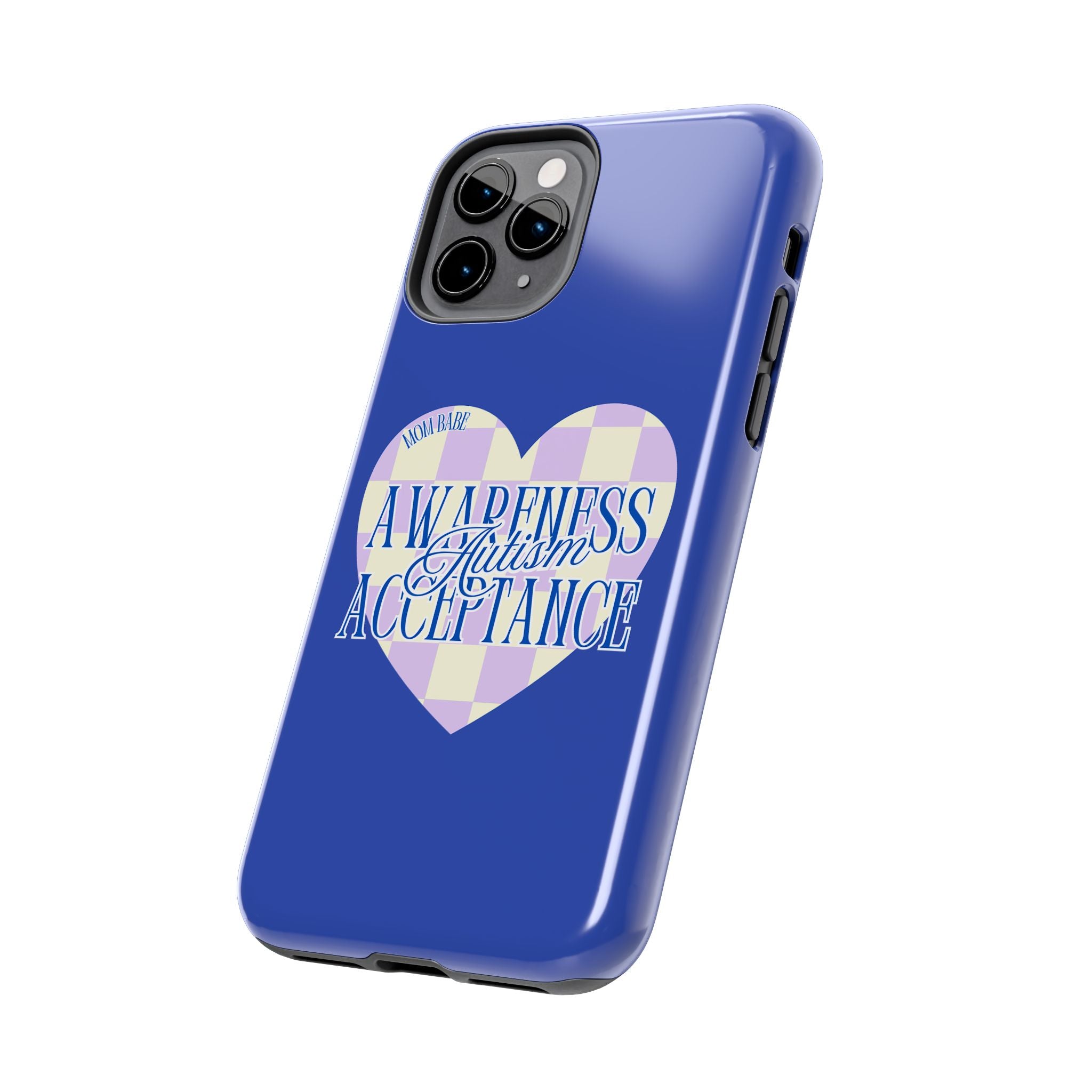 Autism Awareness and Acceptance — Checkered Heart Phone Case