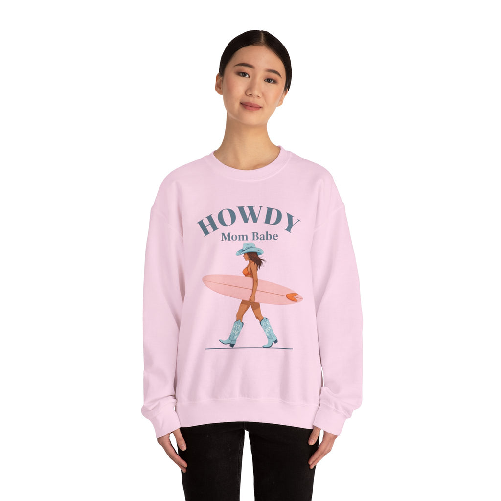Howdy Mom Babe — Surf Girl Graphic Sweatshirt