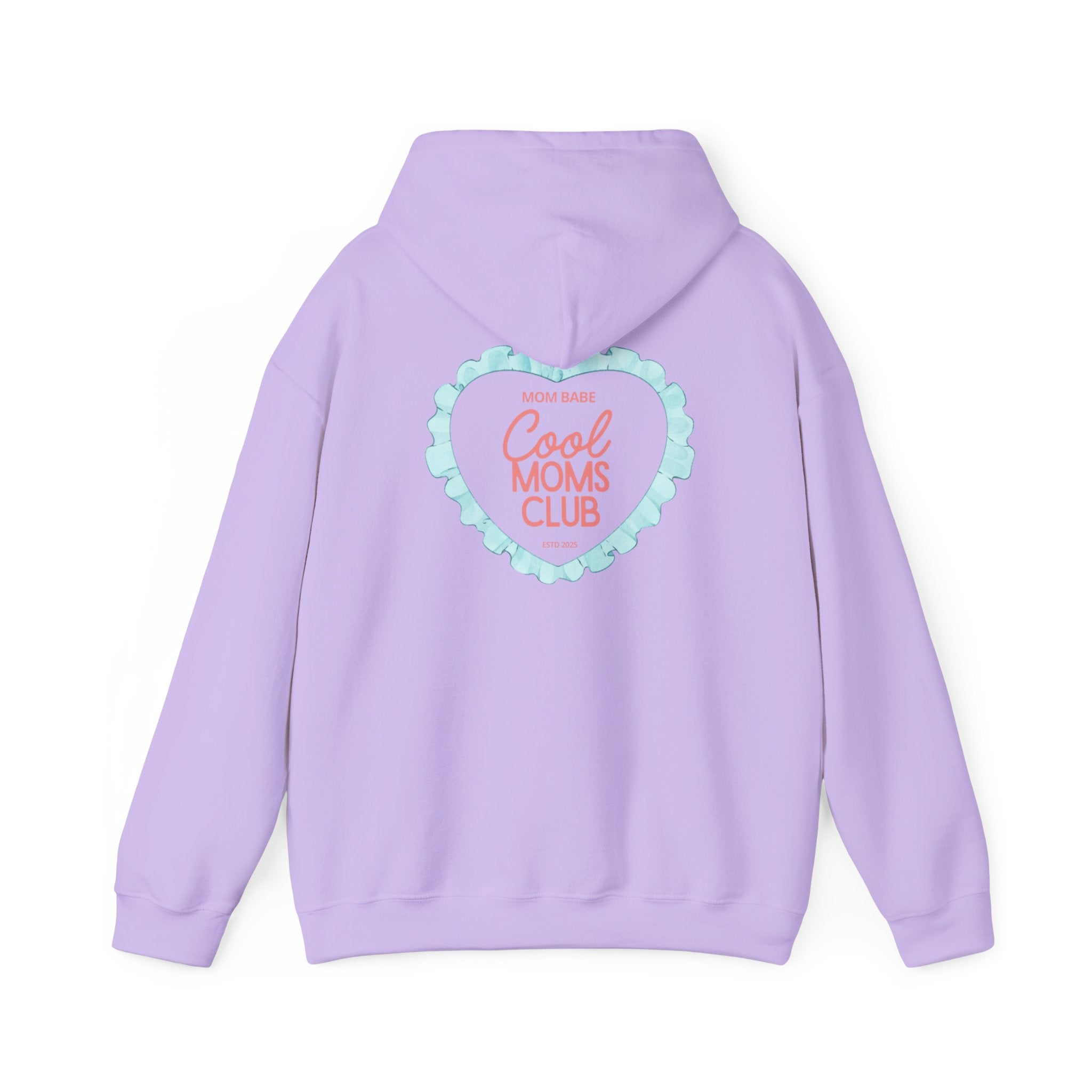Mom Babe Cool Moms Club - Ruffled Heart Graphic Hoodie