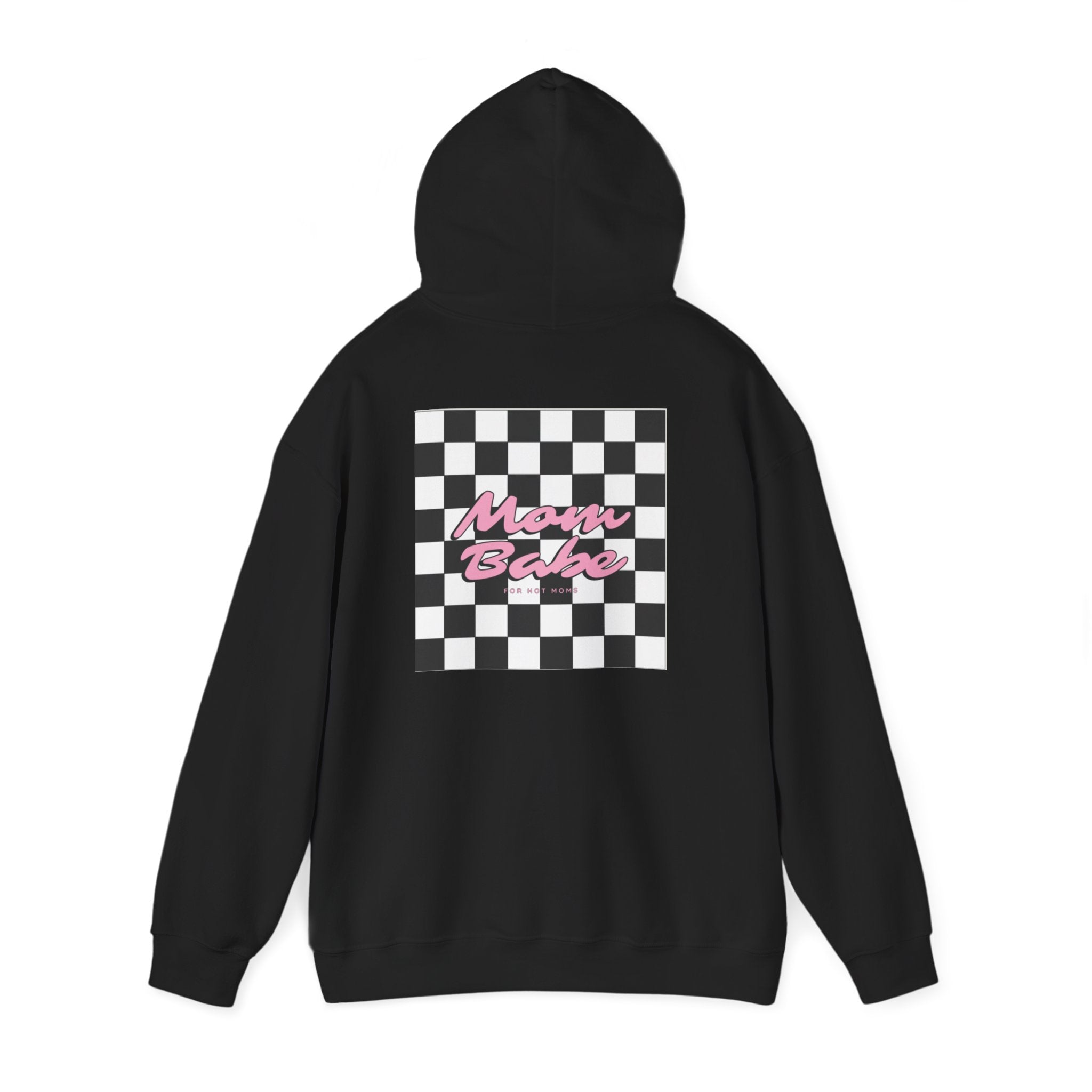 Mom Babe For Hot Moms - Checkered Graphic Hoodie