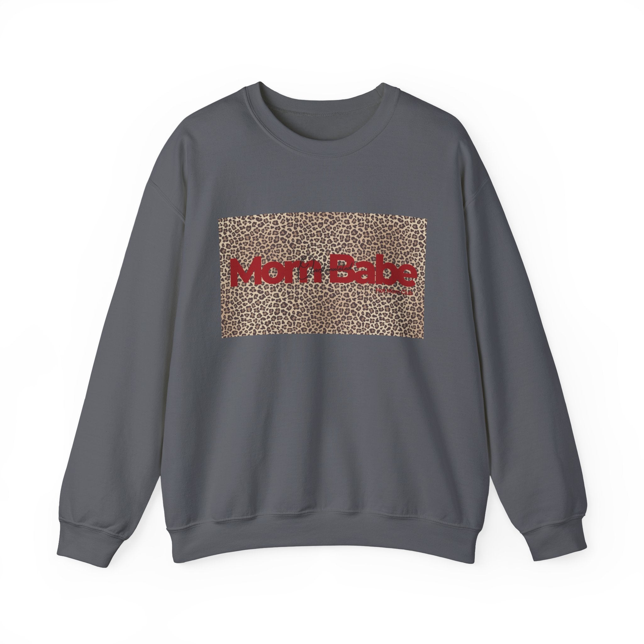 Overstimulated Mom Babe — Leopard Graphic Sweatshirt