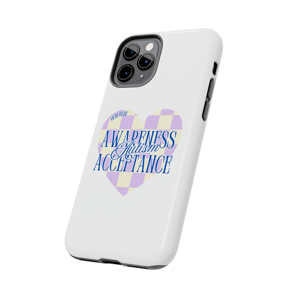 Autism Awareness and Acceptance — Checkered Heart Phone Case