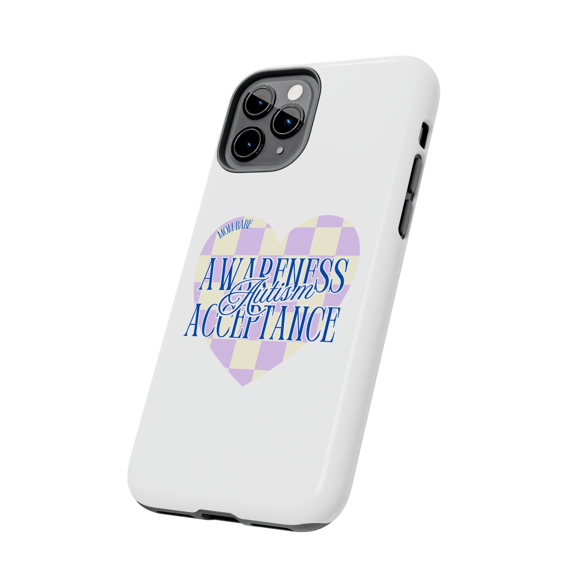 Autism Awareness and Acceptance — Checkered Heart Phone Case