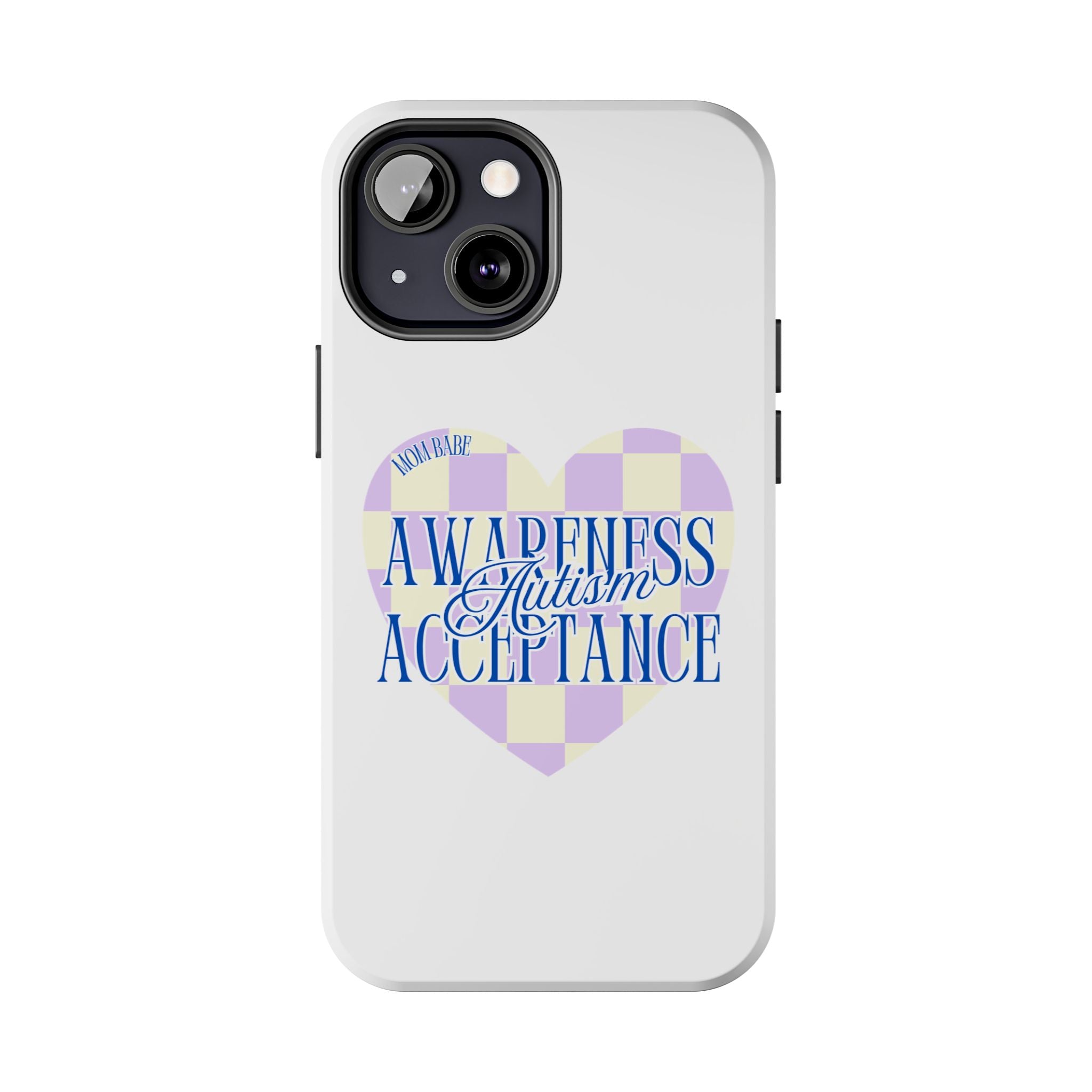 Autism Awareness and Acceptance — Checkered Heart Phone Case