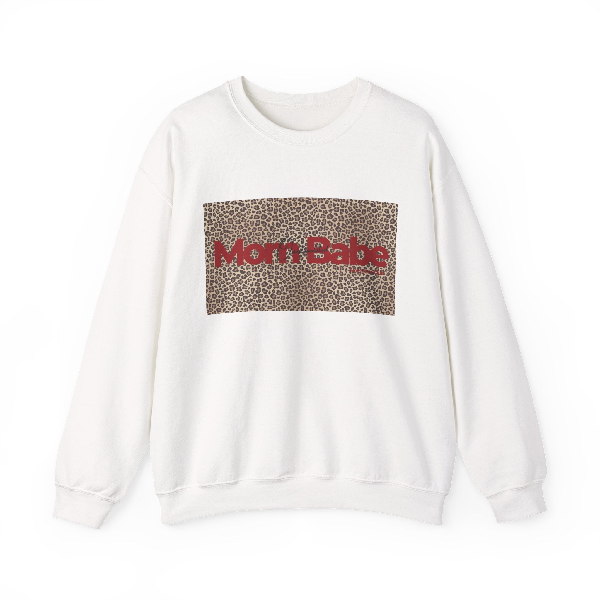 Overstimulated Mom Babe — Leopard Graphic Sweatshirt