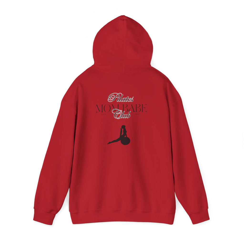 Pilates Mom Babe Club — Workout Graphic Hoodie (Black Print)