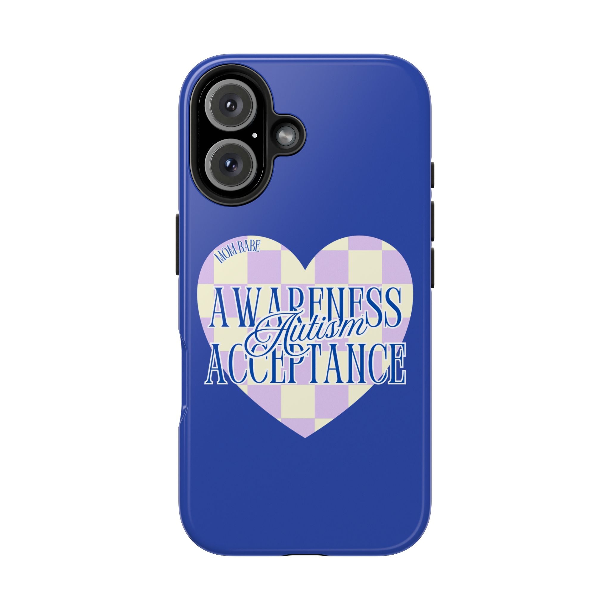 Autism Awareness and Acceptance — Checkered Heart Phone Case