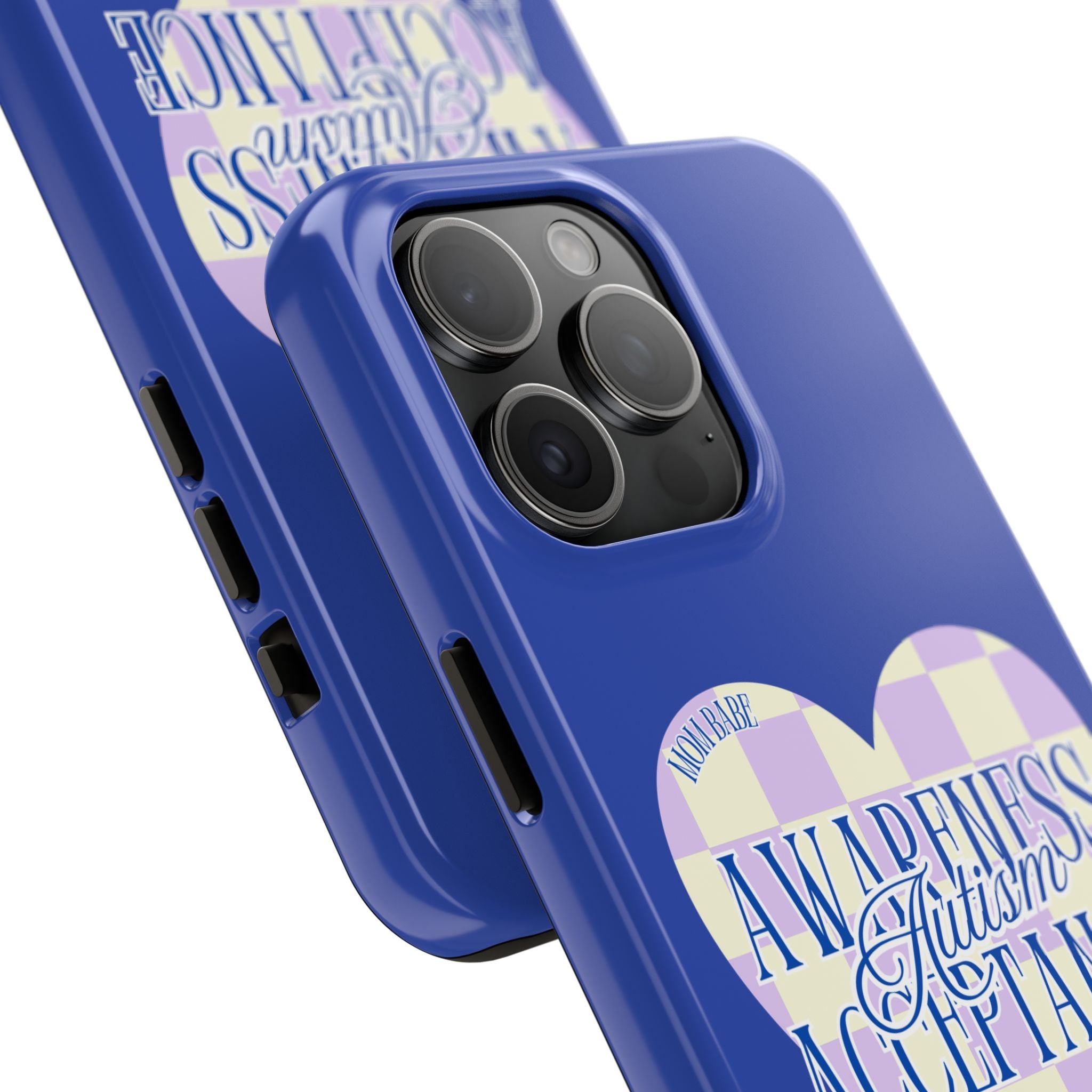 Autism Awareness and Acceptance — Checkered Heart Phone Case