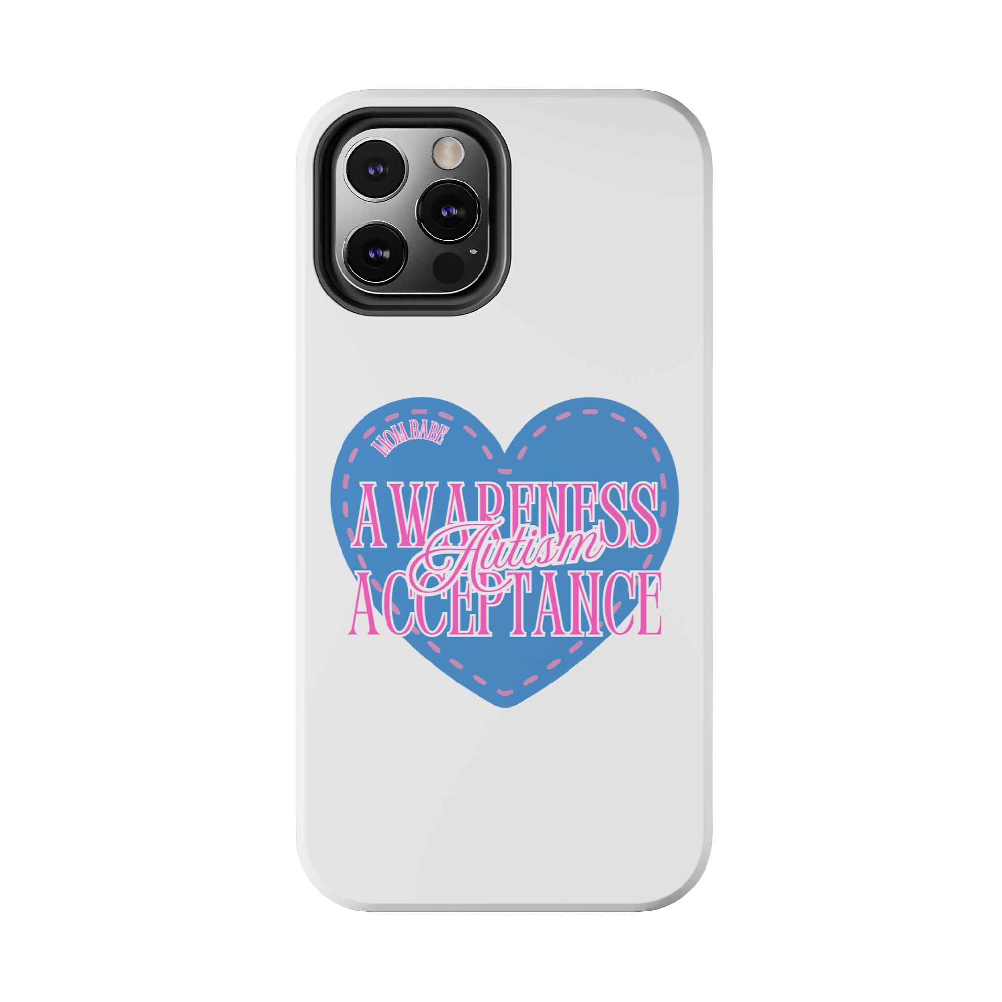 Autism Awareness and Acceptance — Stitched Heart Phone Case