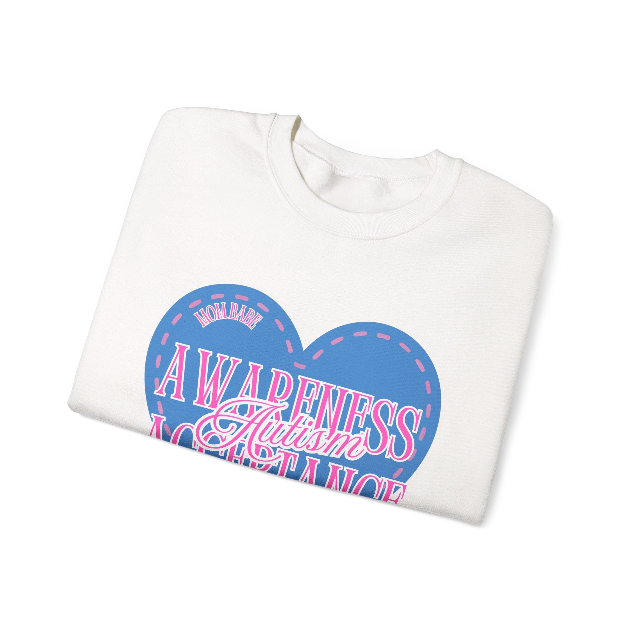 Autism Awareness and Acceptance — Stitched Heart Sweatshirt