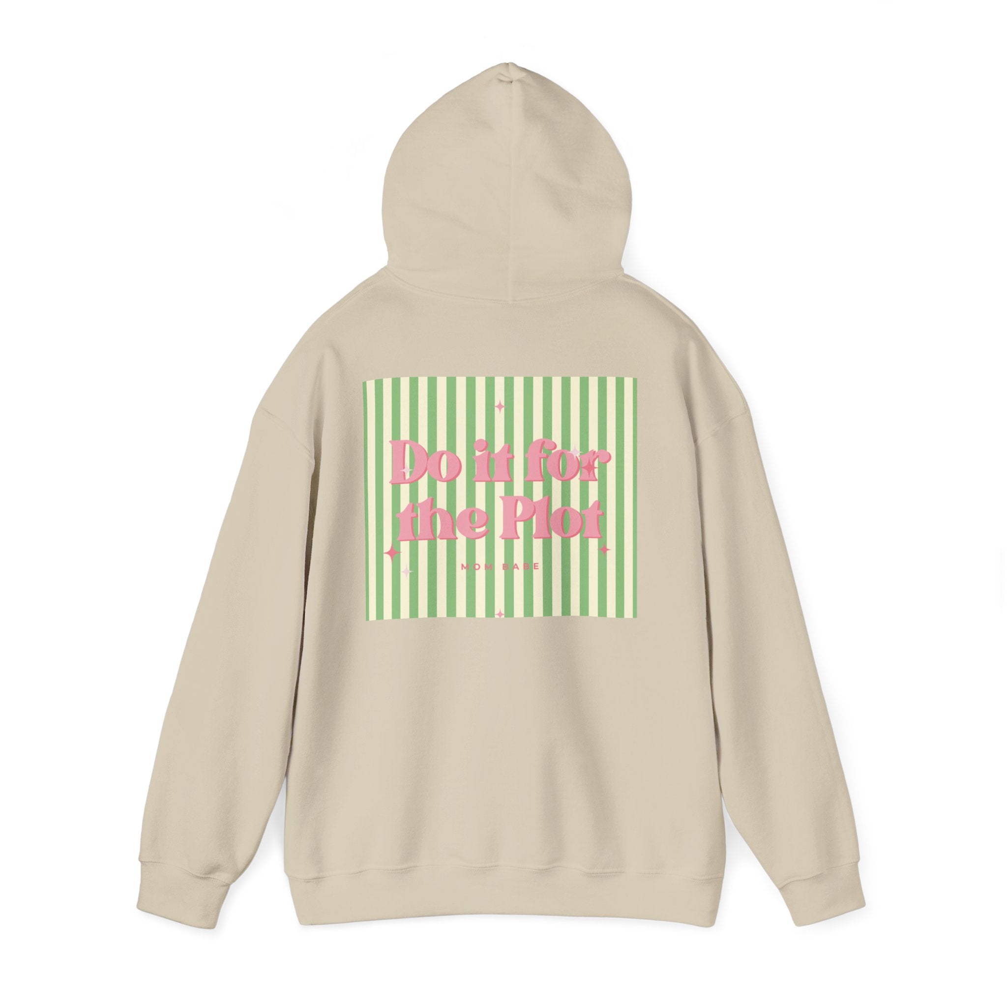 Do It For The Plot Mom Babe - Striped Graphic Hoodie