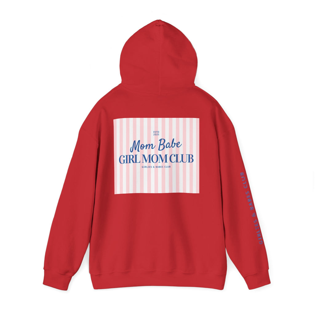 Mom Babe Girl Mom Club - Striped Graphic Hoodie