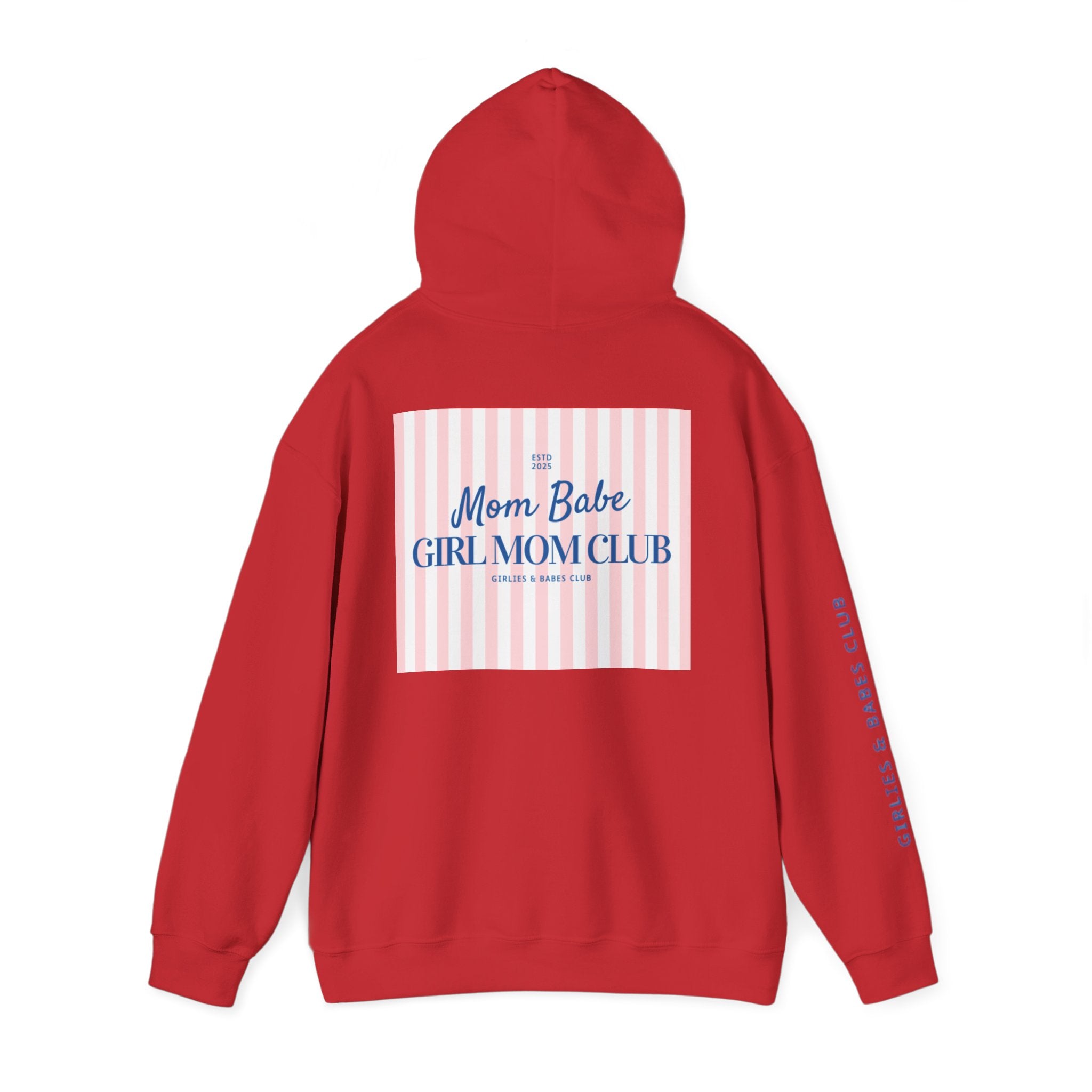 Mom Babe Girl Mom Club - Striped Graphic Hoodie