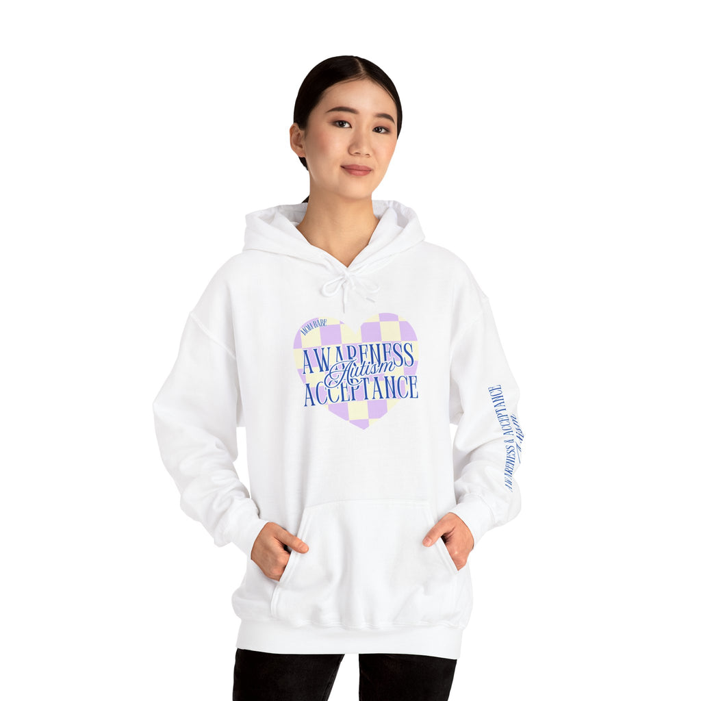 Autism Awareness and Acceptance — Checkered Heart Hoodie