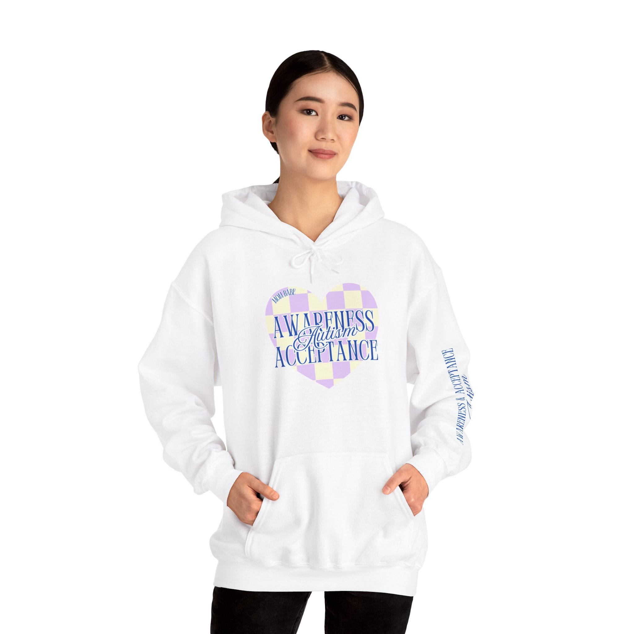 Autism Awareness and Acceptance — Checkered Heart Hoodie